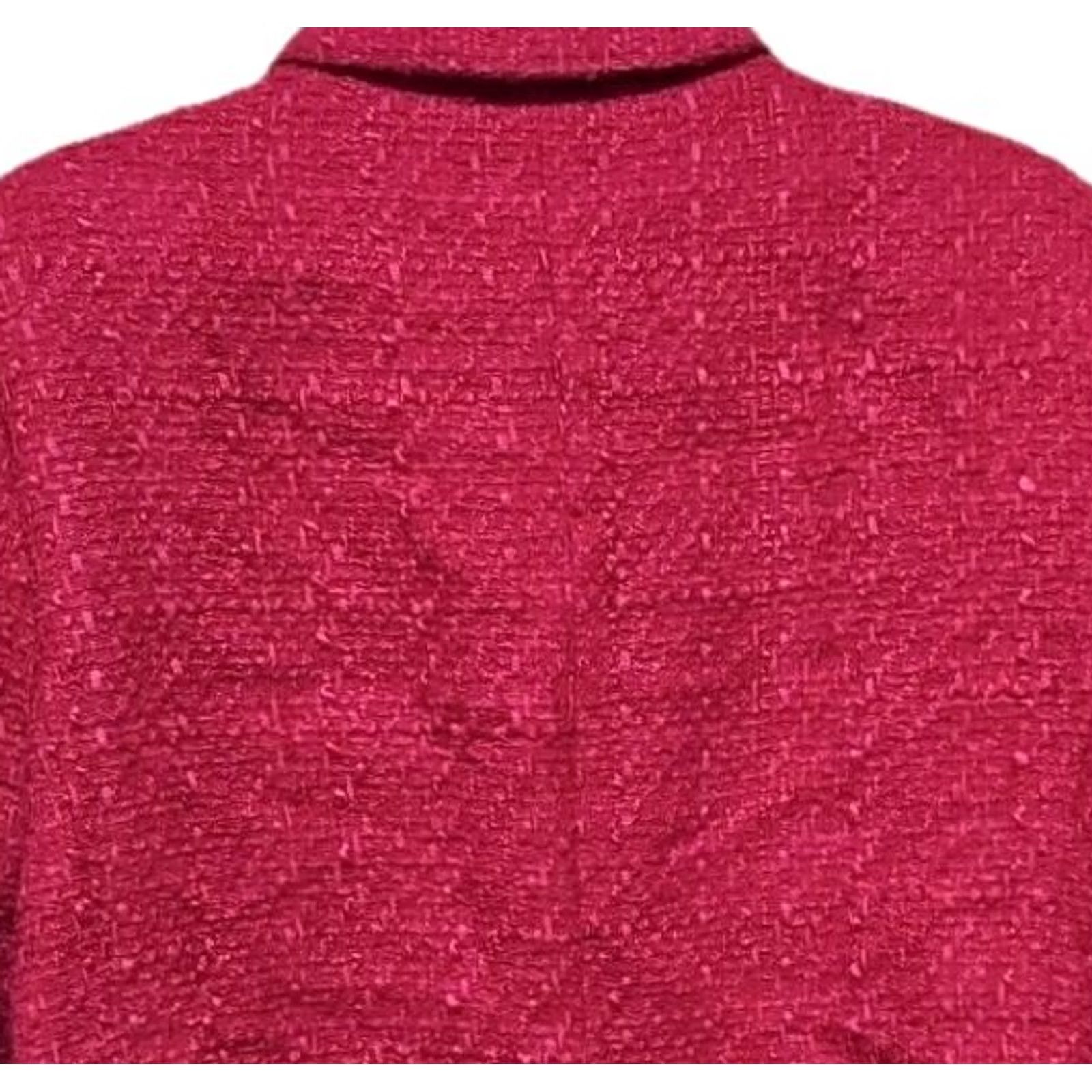 Nicole Miller Nicole Miller New York Women’s Large Pink Tweed Jacket Cropped Blazer Designer Size L / US 10 / IT 46 - 7 Thumbnail