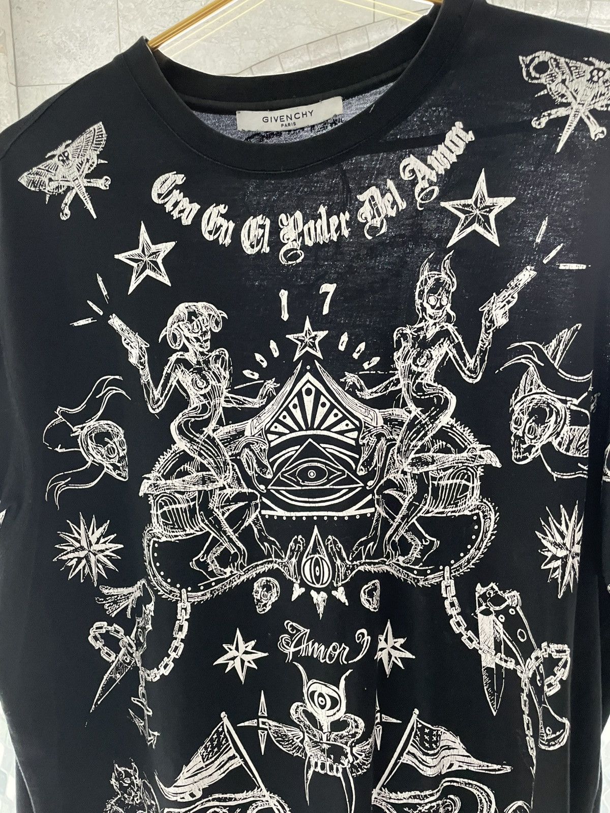 Givenchy Givenchy Tattoo Tee (Black) Size US M / EU 48-50 / 2 - 4 Thumbnail