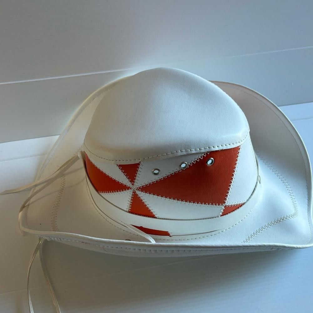 Designer Leather Color Block Cowboy Hat Size ONE SIZE - 2 Thumbnail