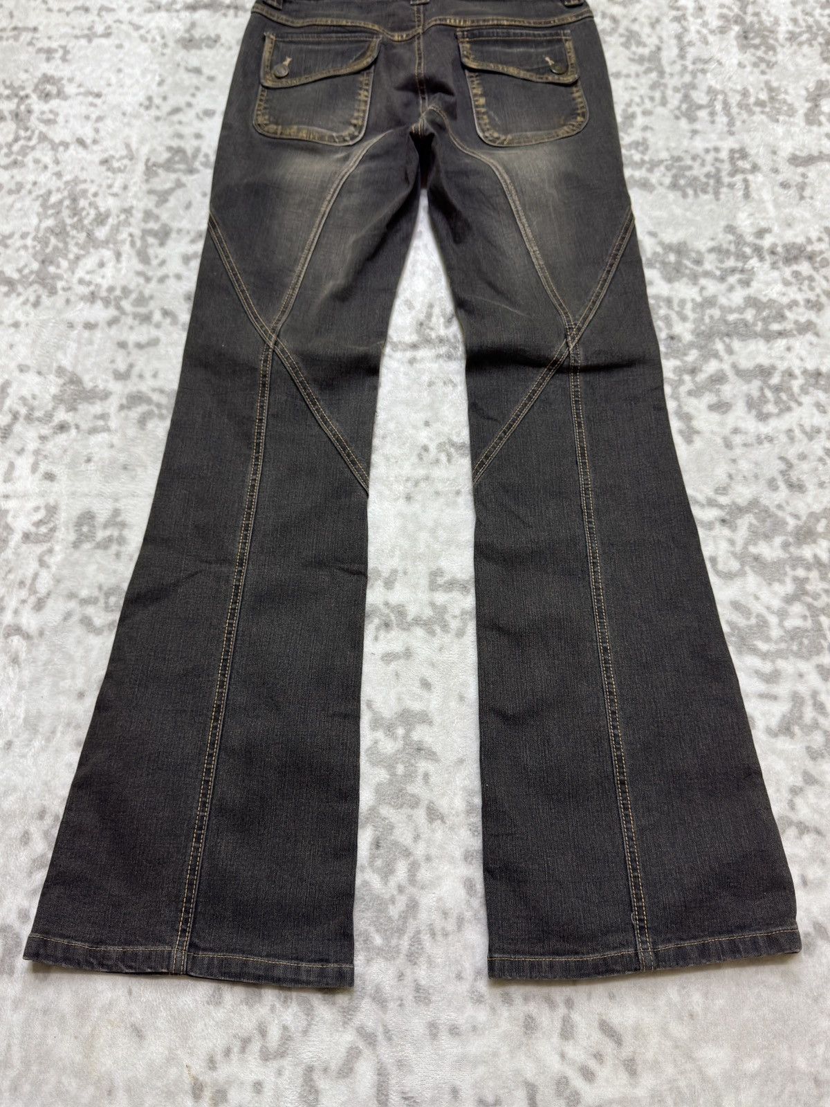 Japanese Brand Flare Jeans DOO YON Reconstructed Acid Washed Denim Boot Cut Size US 26 / EU 42 - 12 Thumbnail