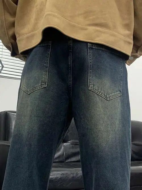 Jean × Vintage Faded Baggy Denim Jeans Wide Leg Size US 34 / EU 50 - 1 Thumbnail