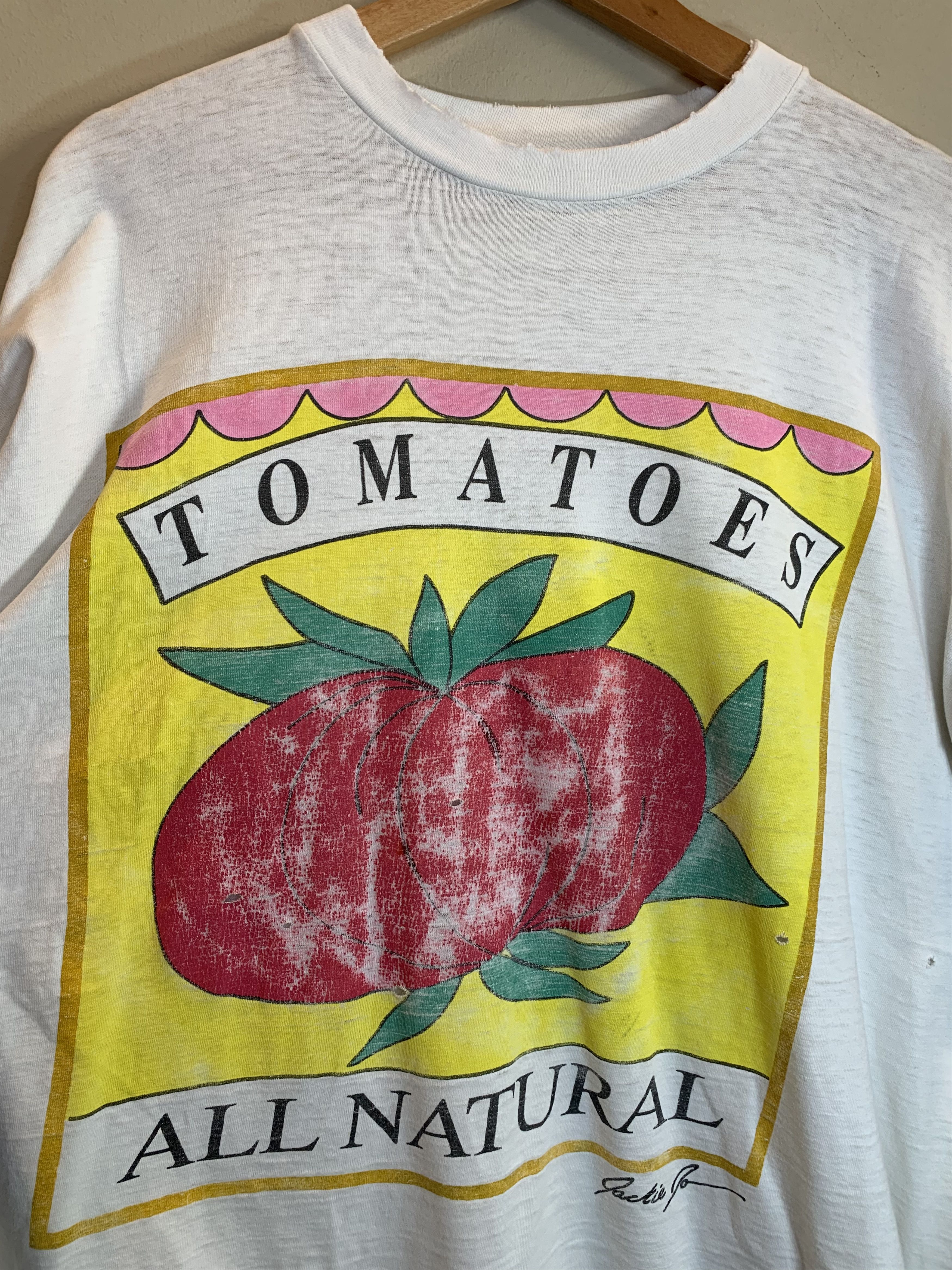 Vintage *RARE* Vintage Tomatoes All Natural Single Stitch Art Shirt Size US XL / EU 56 / 4 - 2 Thumbnail