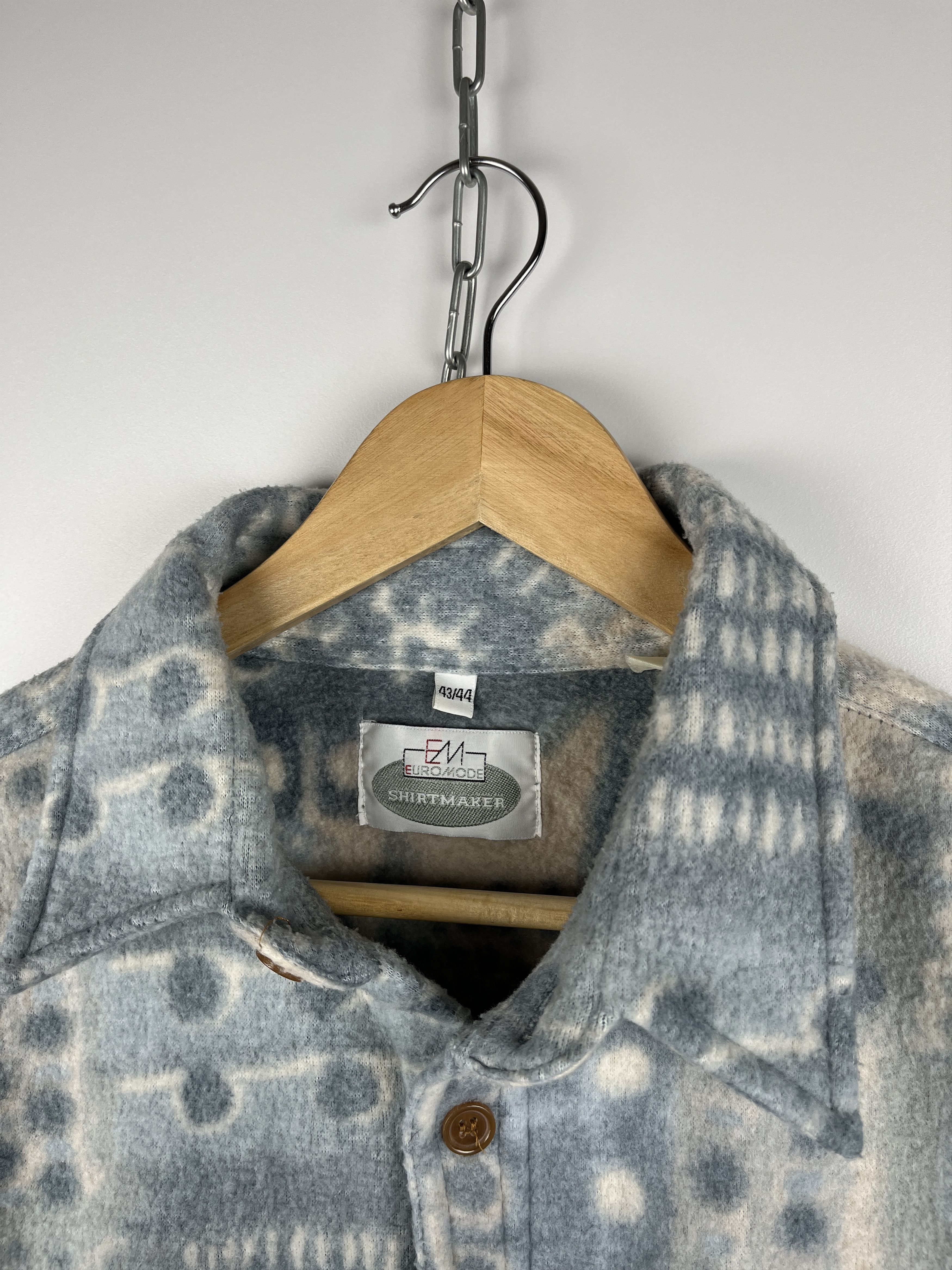 Vintage 90's Euro Mode Abstract Fleece Shirt Overshirt Jacket Size US XL / EU 56 / 4 - 5 Thumbnail