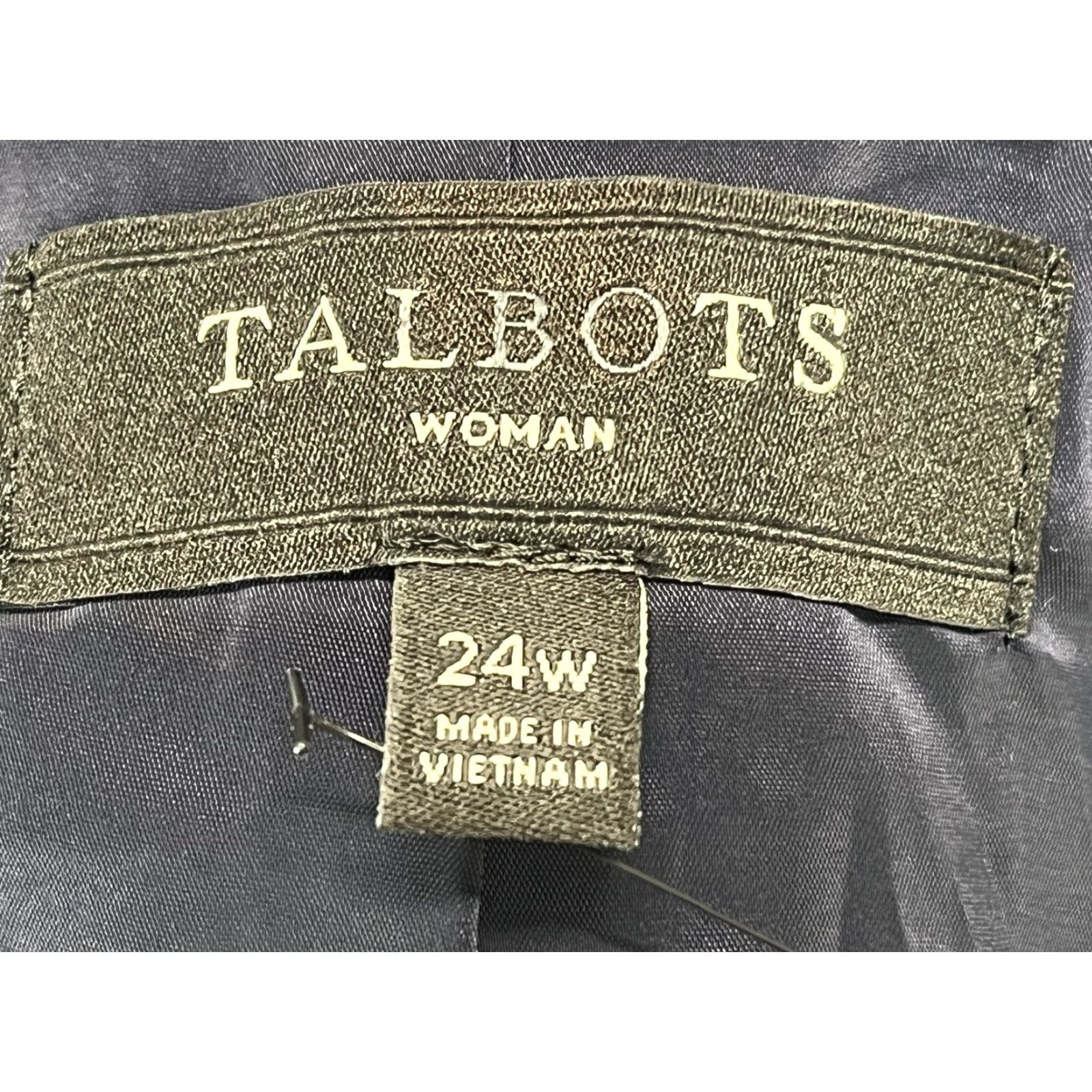 Talbots Talbots Career Women's Lined Jacket 24W Plus Navy Braided Trim Full Zip Blue Polyester Blend Basic Jacket NEW! Size 4XL / US 24-26 - 6 Thumbnail