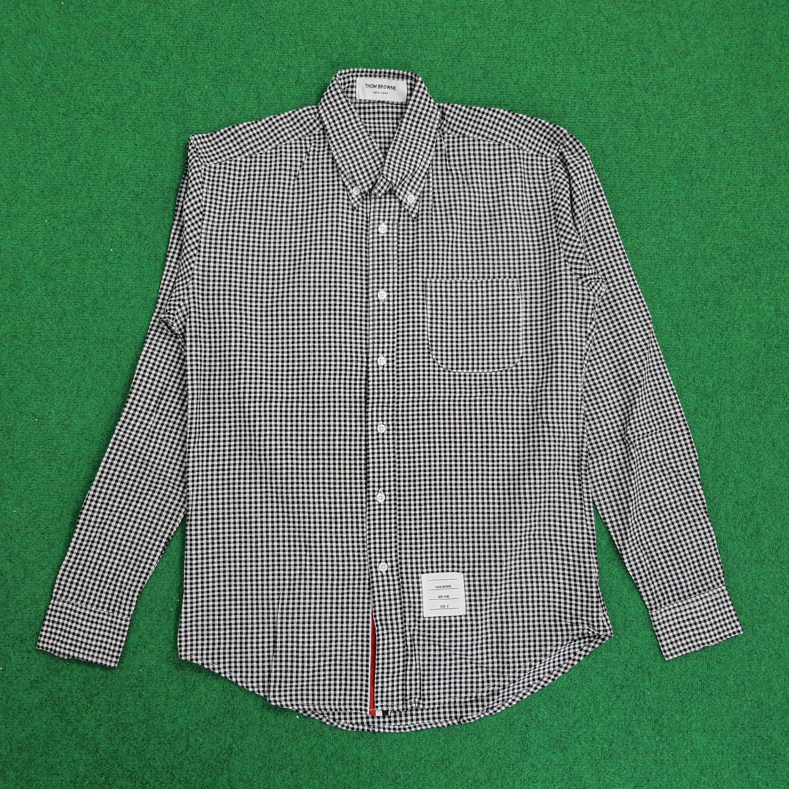 Designer × Vintage Vintage Thom Browne Box Design Button Up Shirt C104N29 Size US M / EU 48-50 / 2 - 1 Thumbnail