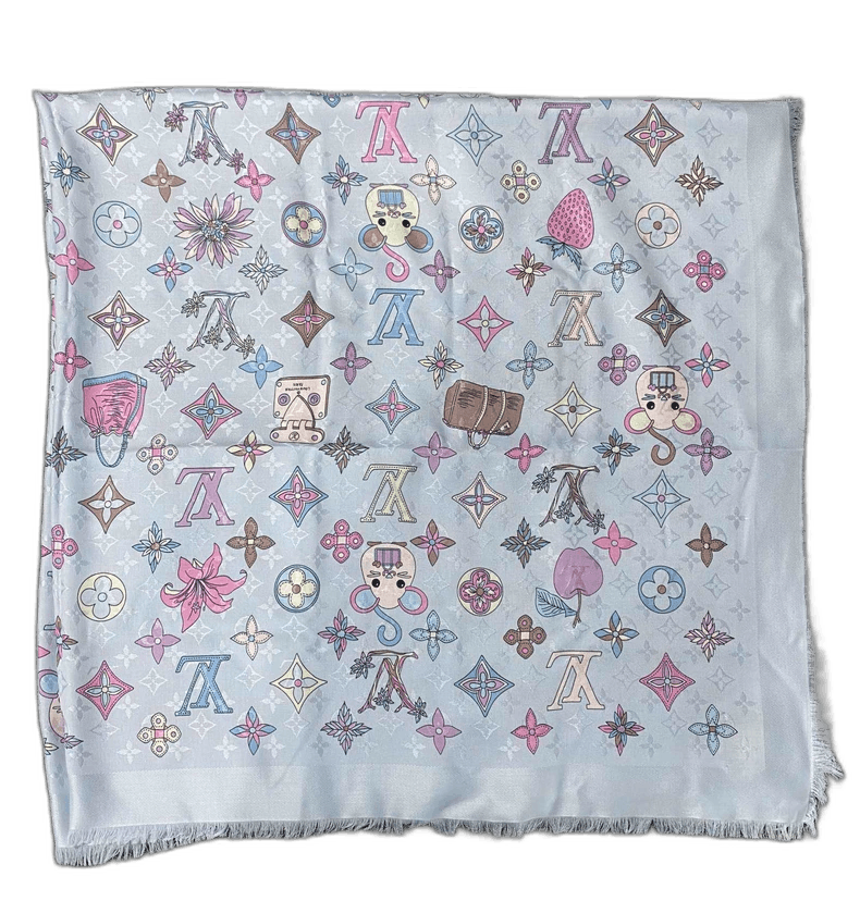 Louis Vuitton Colorful Printed Silk Scarf by Louis Vuitton-2506 Size ONE SIZE - 1 Thumbnail