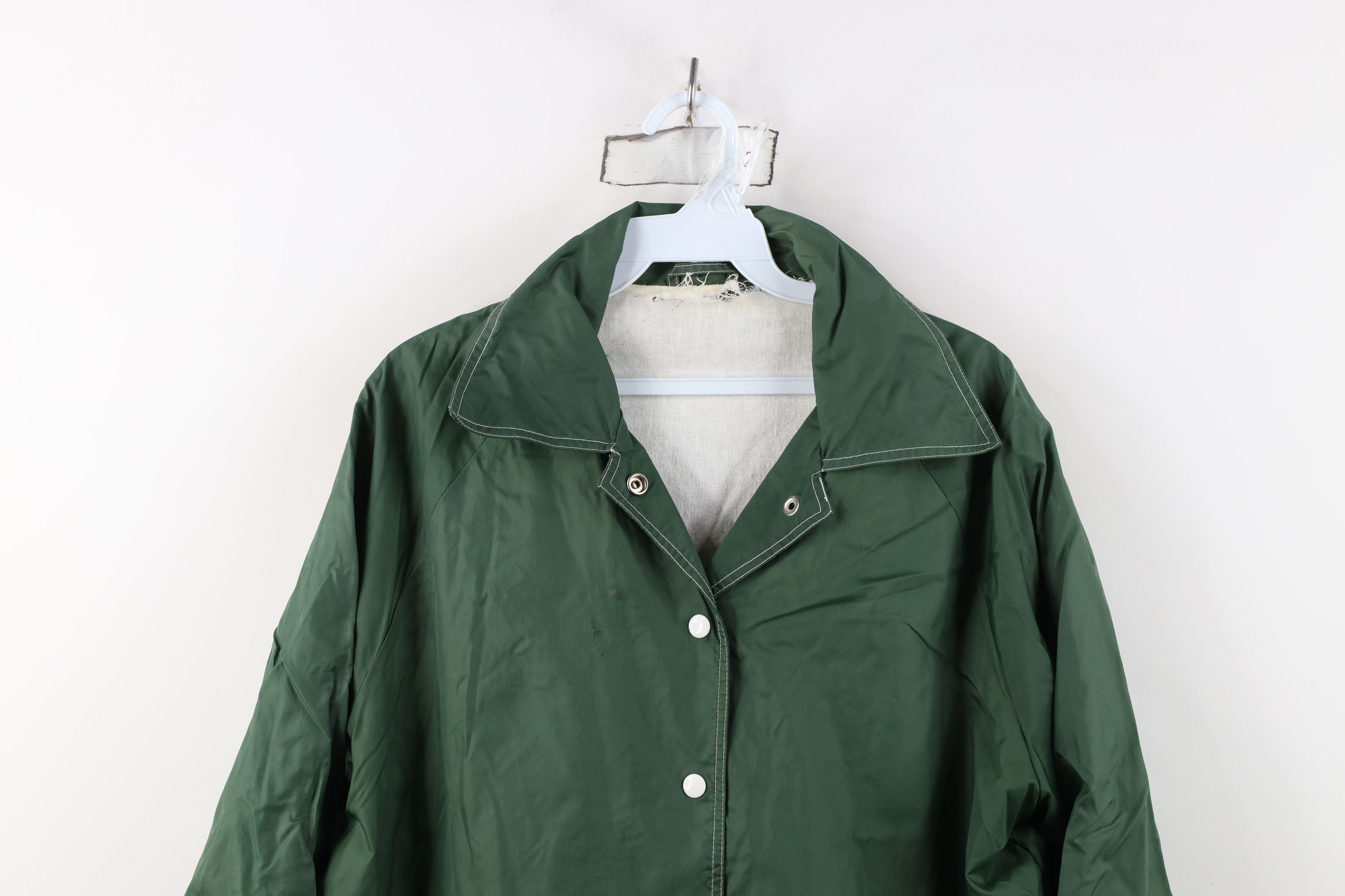 Vintage Vintage 70s Streetwear Coaches Windbreaker Jacket Green Size XL / US 12-14 / IT 48-50 - 2 Thumbnail