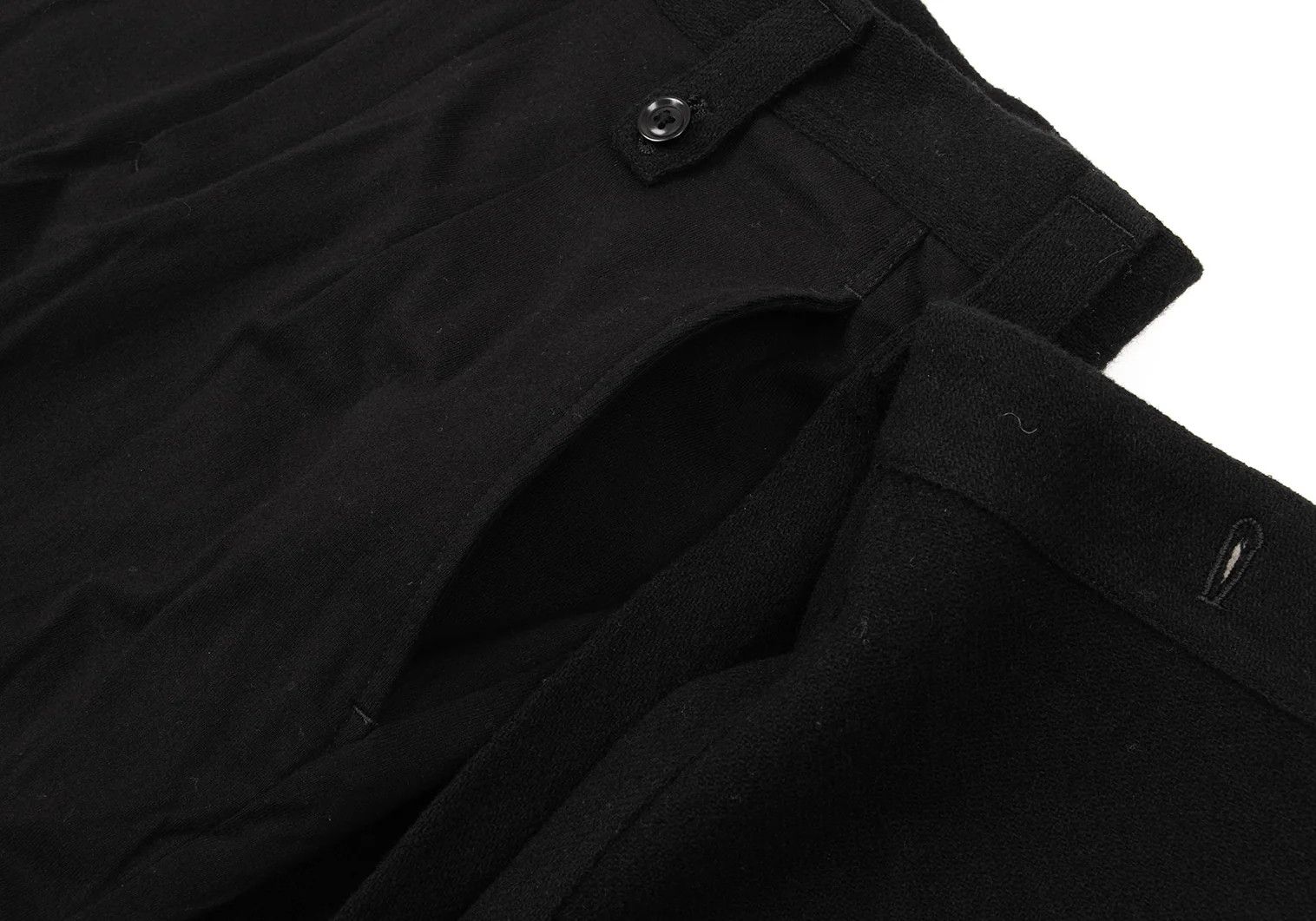 Yohji Yamamoto Flannel Wool Mixed Material Skirt Pants Black Size 3 Size US 34 / EU 50 - 8 Thumbnail