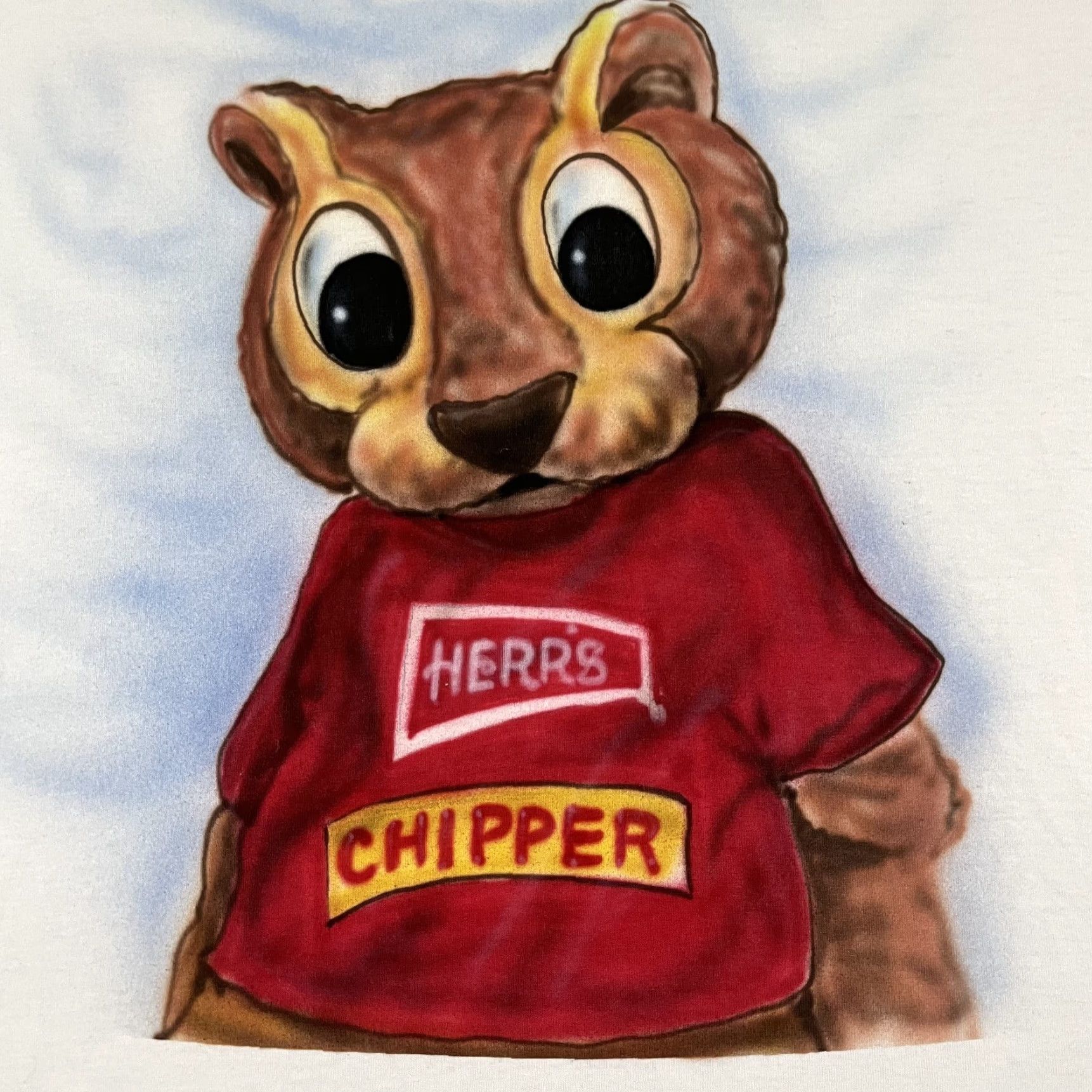Jerzees VINTAGE Herr's Shirt Men XL Chipper The Chipmunk Mascot White Graphic Tee 90s Size US XL / EU 56 / 4 - 2 Thumbnail
