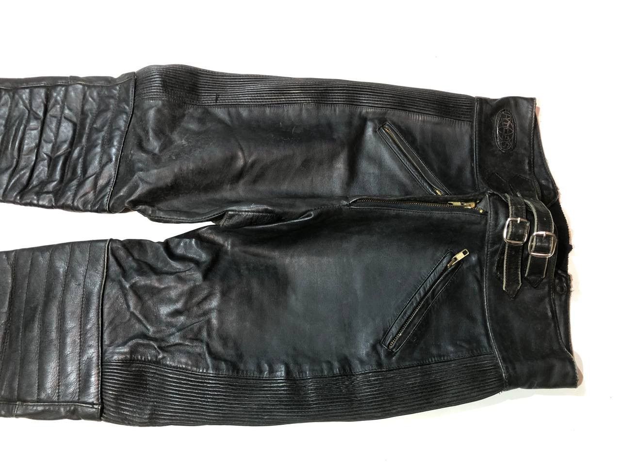 Leather ATLAS Vintage Rare Moto Biker Leather Pants Size US 31 - 5 Thumbnail