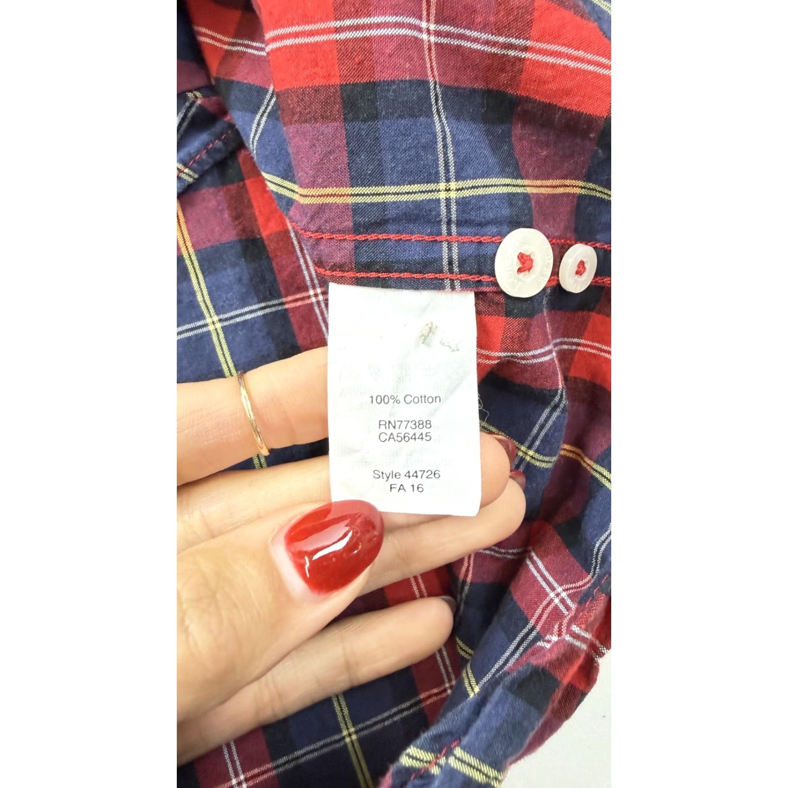 J.Crew J.Crew Shirt Mens Medium Red Navy Plaid Button-Down Long Sleeve Cotton Casual Size US M / EU 48-50 / 2 - 5 Thumbnail
