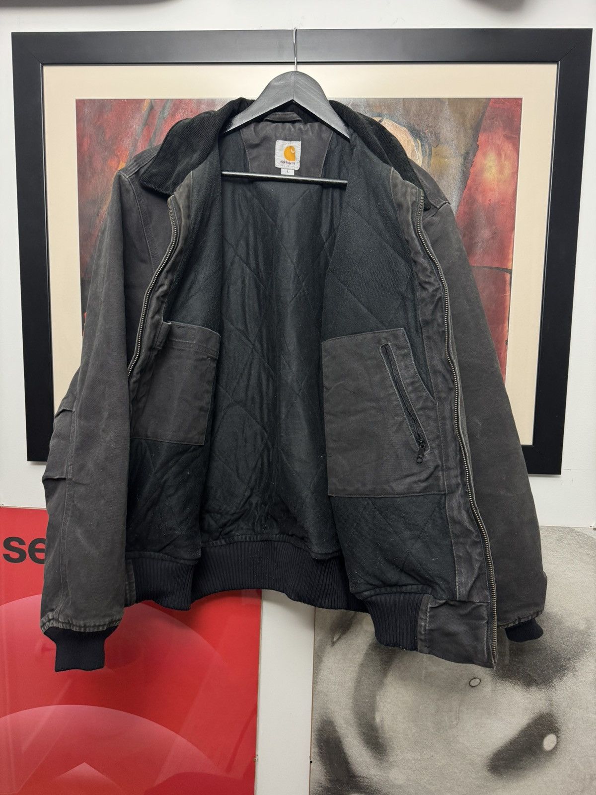 Carhartt Carhartt Vintage 90s Santa Fe Work Jacket Washed Black Hype Size US L / EU 52-54 / 3 - 5 Thumbnail
