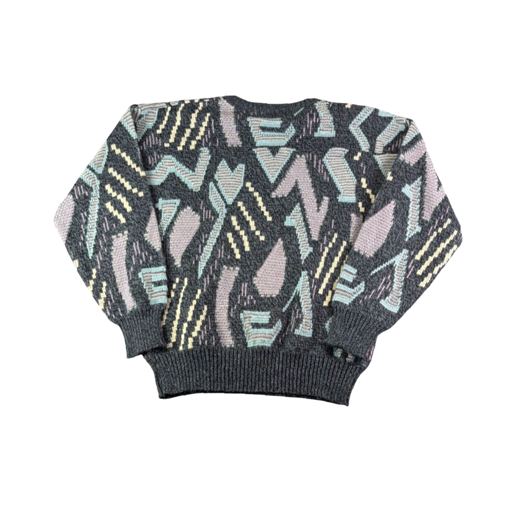 Vintage VINTAGE Michael Gerald Abstract Geometric Pattern Sweater Mens M Gray Crew Neck Knit Pullover Size US M / EU 48-50 / 2 - 2 Thumbnail