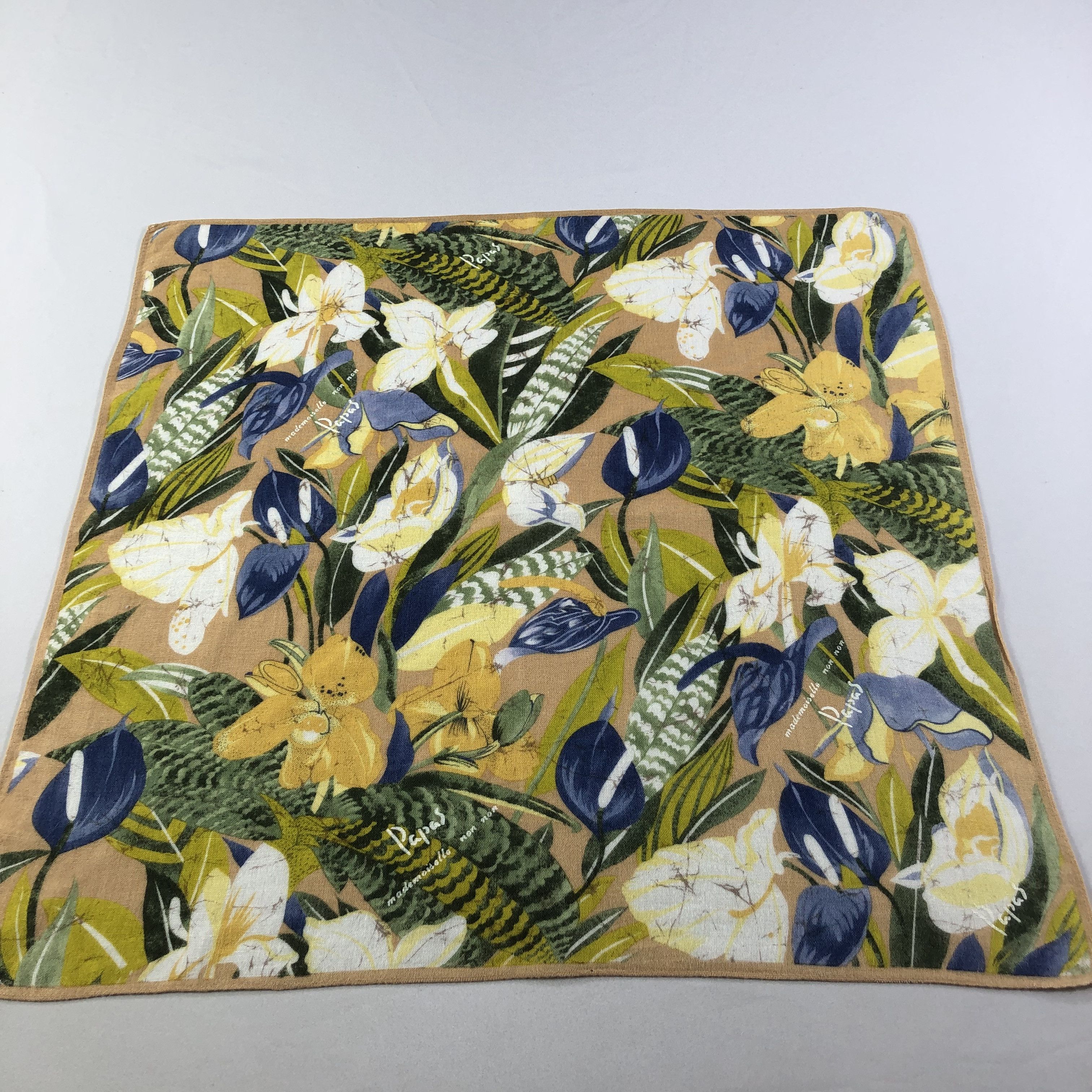 Vintage Papas Floral Handkerchief Neckerchief Bandana H1502 Size ONE SIZE - 2 Thumbnail