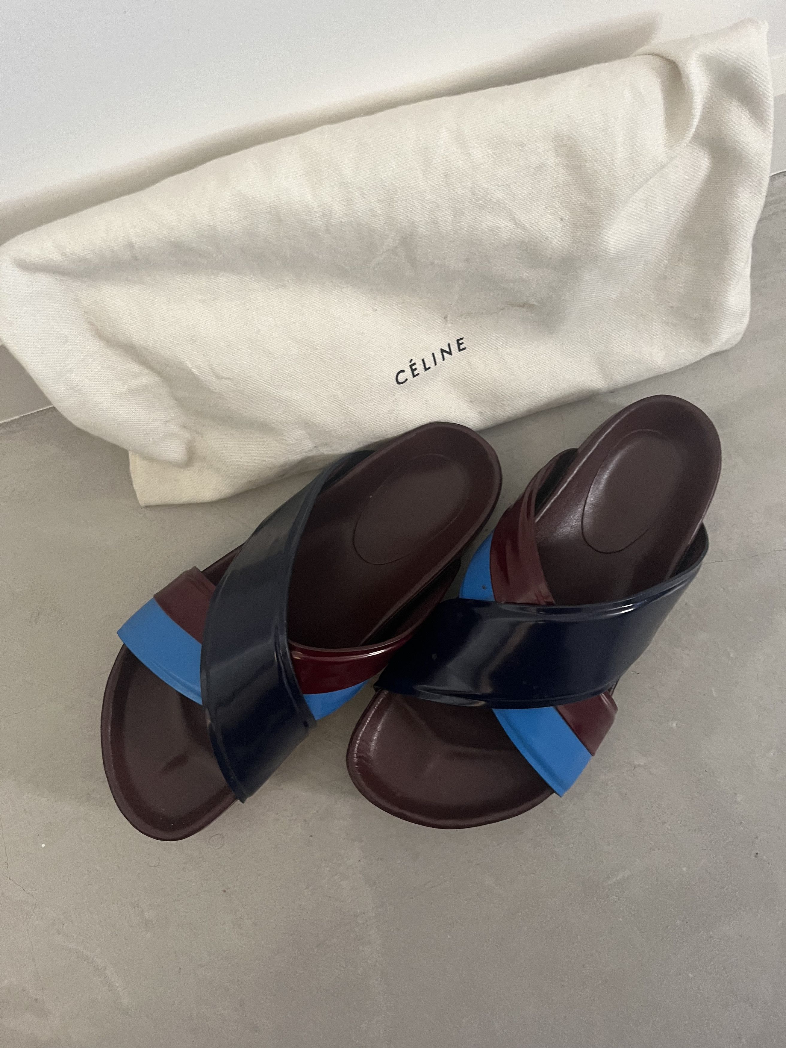 Celine Vintage Celine- leather slides Size US 7 / IT 37 - 2 Thumbnail