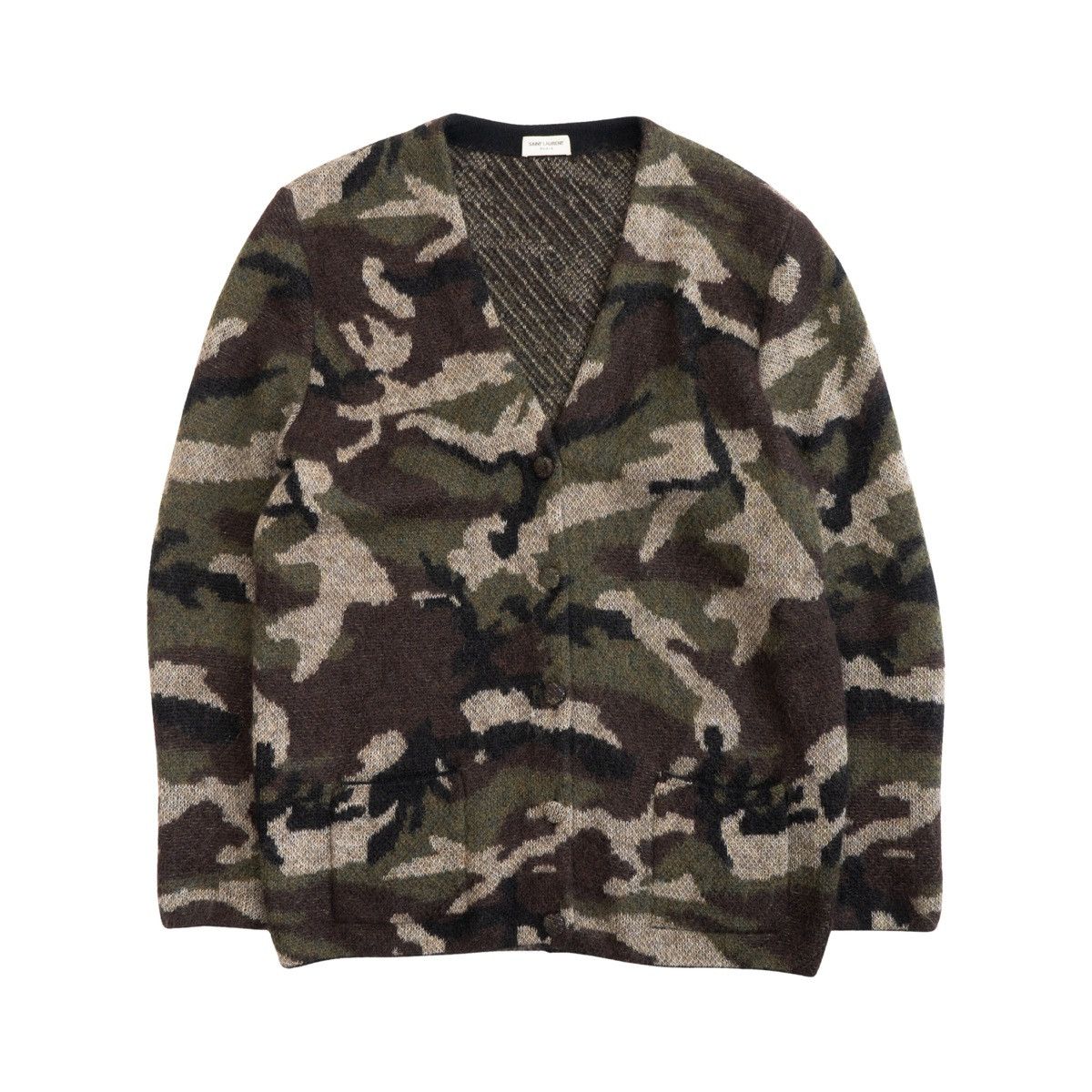 Saint Laurent Paris Saint Laurent Mohair Camo Cardigan Size US XS / EU 42 / 0 - 1 Thumbnail
