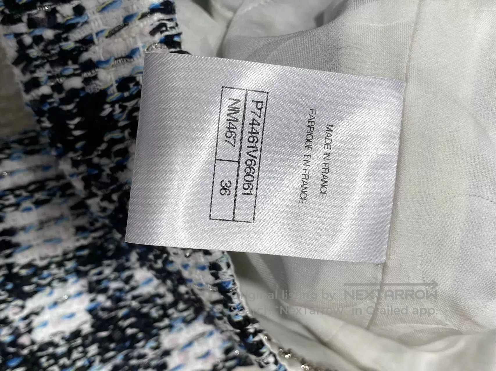 Chanel Chanel 23P Blue White Tweed Jacket. Size US S / EU 44-46 / 1 - 5 Thumbnail