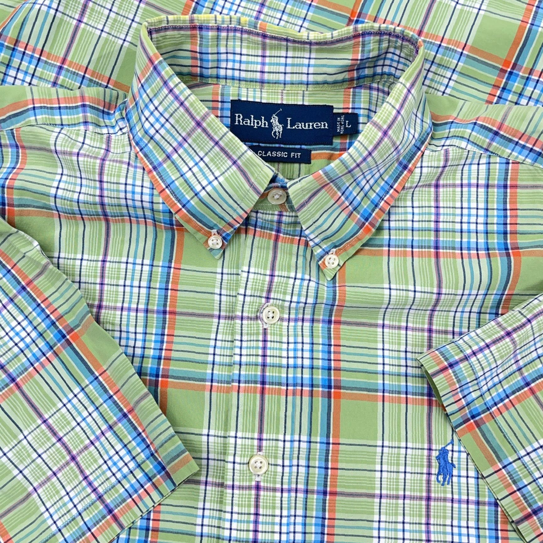 Ralph Lauren Ralph Lauren Button-Up Shirt Men Large Green Blue Plaid Classic Fit Casual Size US L / EU 52-54 / 3 - 2 Thumbnail