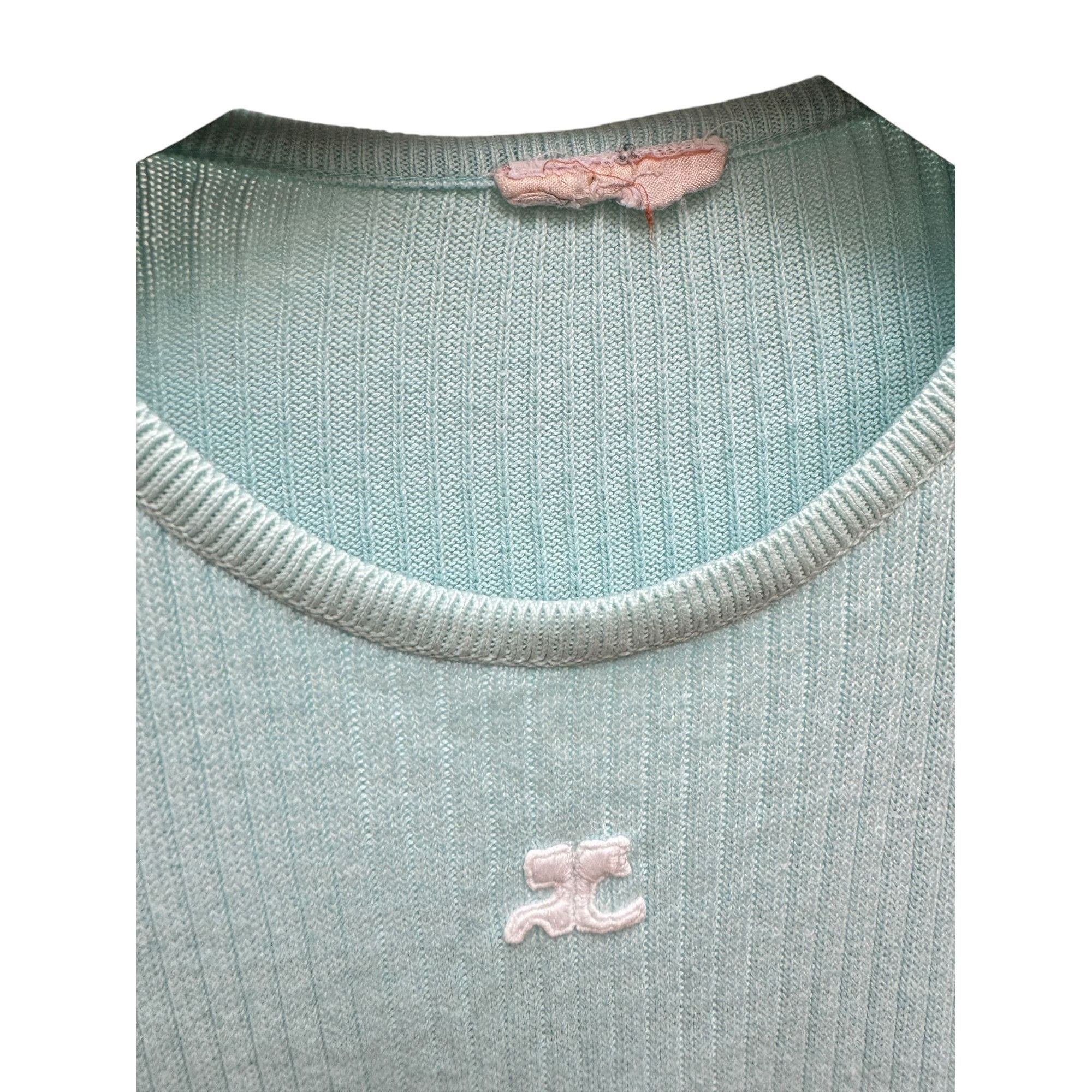 Courreges Blue Knitted Top Sweater Size M / US 6-8 / IT 42-44 - 4 Thumbnail