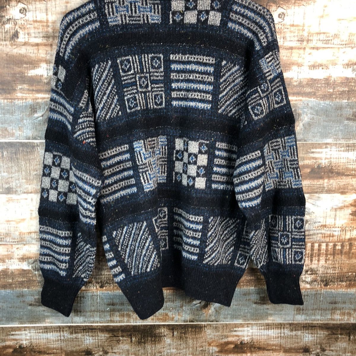 Vintage Italian vintage art Sweater Black Knitwear #A2185 Size US M / EU 48-50 / 2 - 16 Thumbnail