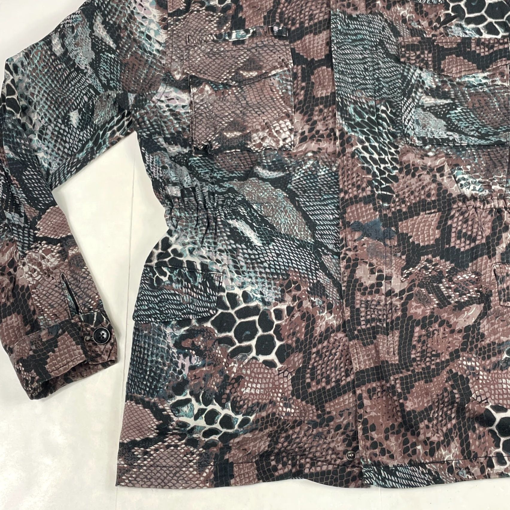 Skin Publish Outfit Womens XL Brown Snake Skin Jacket Pants Set Viper Python Snakeskin Casual Size 40" / US 18 - 6 Thumbnail