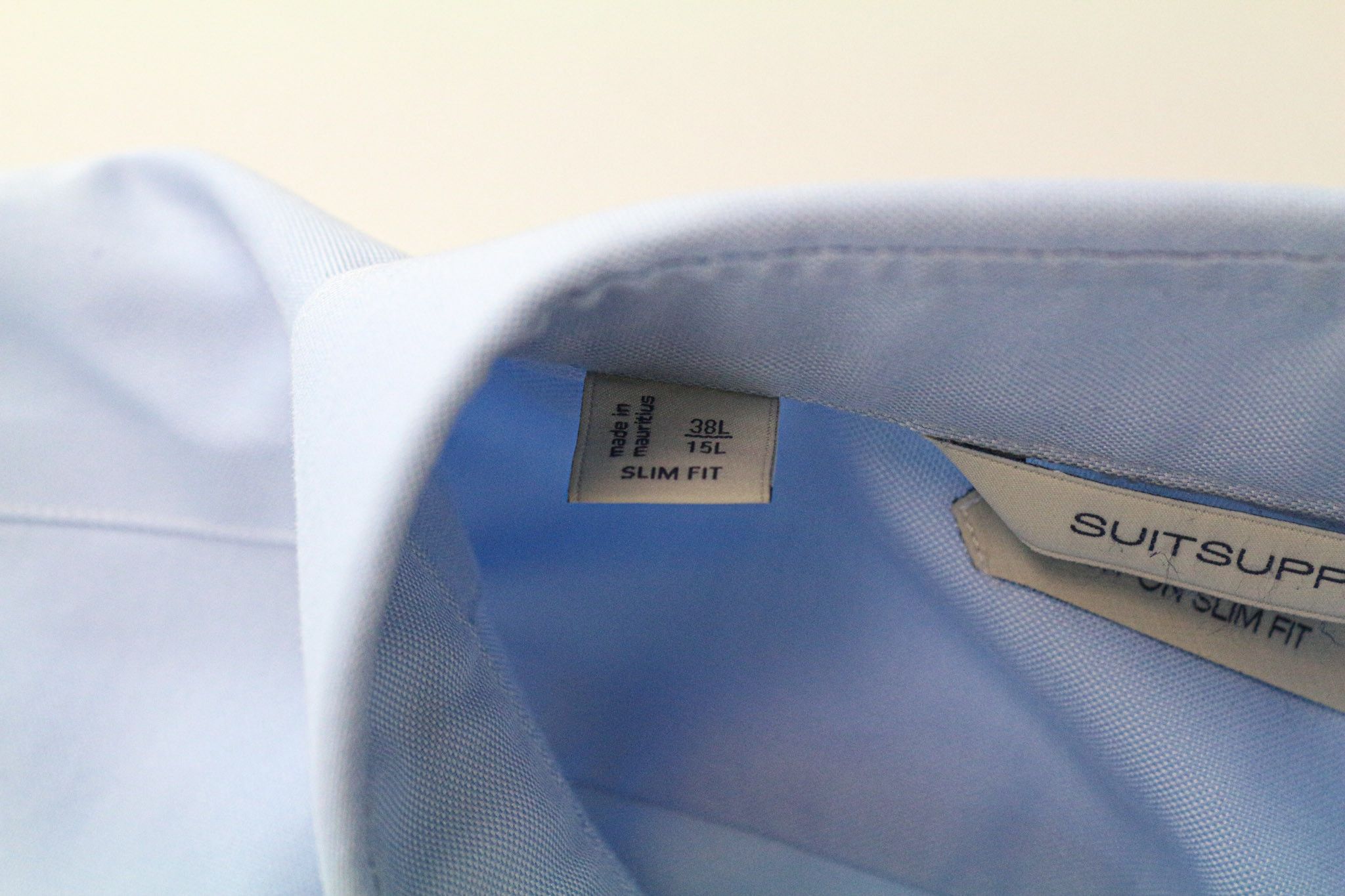 Suitsupply 38L/15L Slim Blue Cotton Spread Collar Shirt 77030 Size 38R - 5 Thumbnail