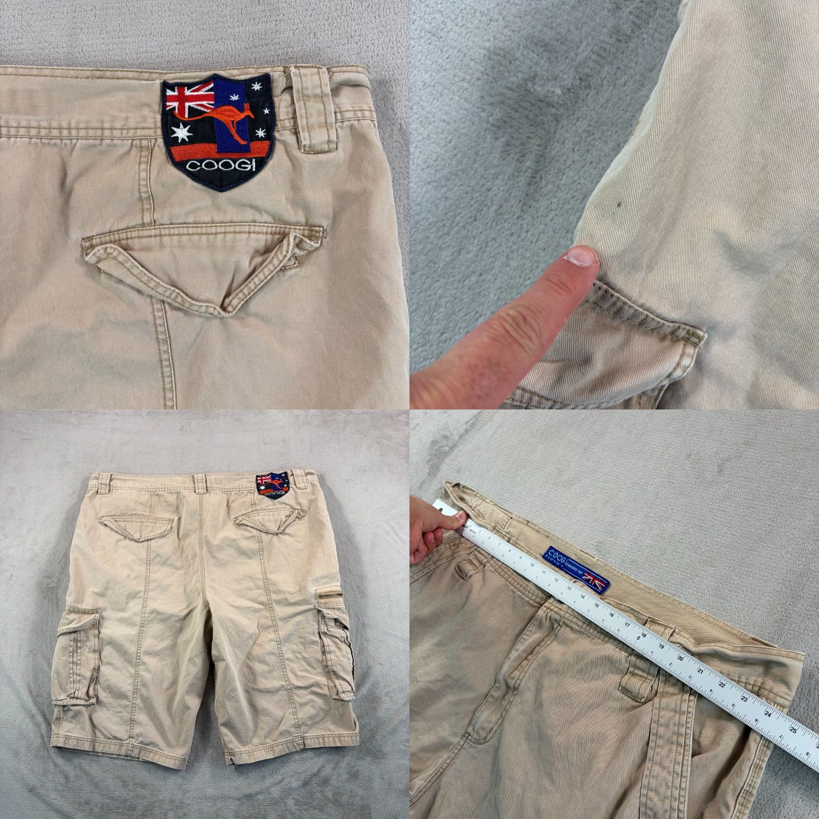 Coogi VINTAGE COOGI Australia Paratrooper Cargo Shorts Beige Men 48 Distressed Y2K Cargo Zip Pockets Embroidered High Rise Relaxed 청 Size US 32 / EU 48 - 8 Thumbnail