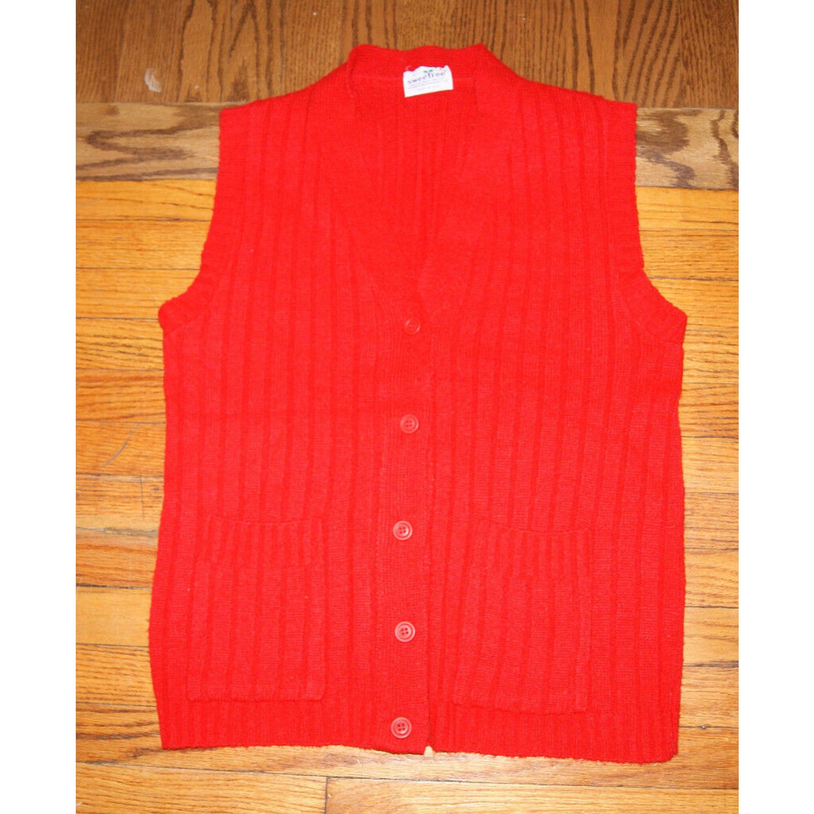 Other VTG Sweetree Red Cardigan Sweater Vest Pockets Womens M USA Size M / US 6-8 / IT 42-44 - 1 Thumbnail
