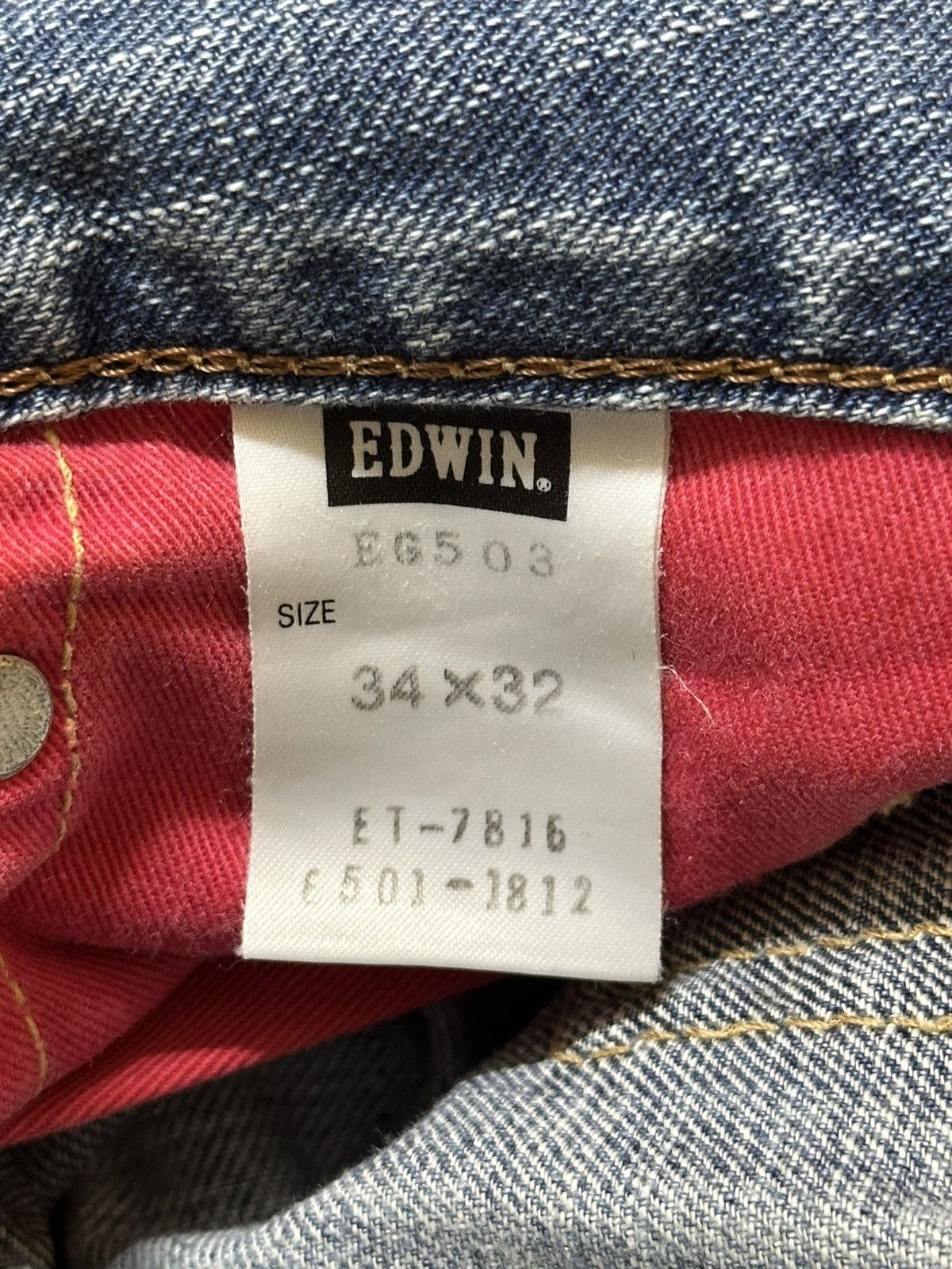 Edwin Vintage Edwin 503 Blue Trip Faded Wash Style Baggy Jeans Size US 35 - 10 Thumbnail