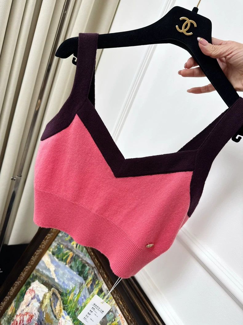 Chanel Chanel 20A Kangpeng Street Pink and brown knitted cashmere Size XS / US 0-2 / IT 36-38 - 1 Thumbnail