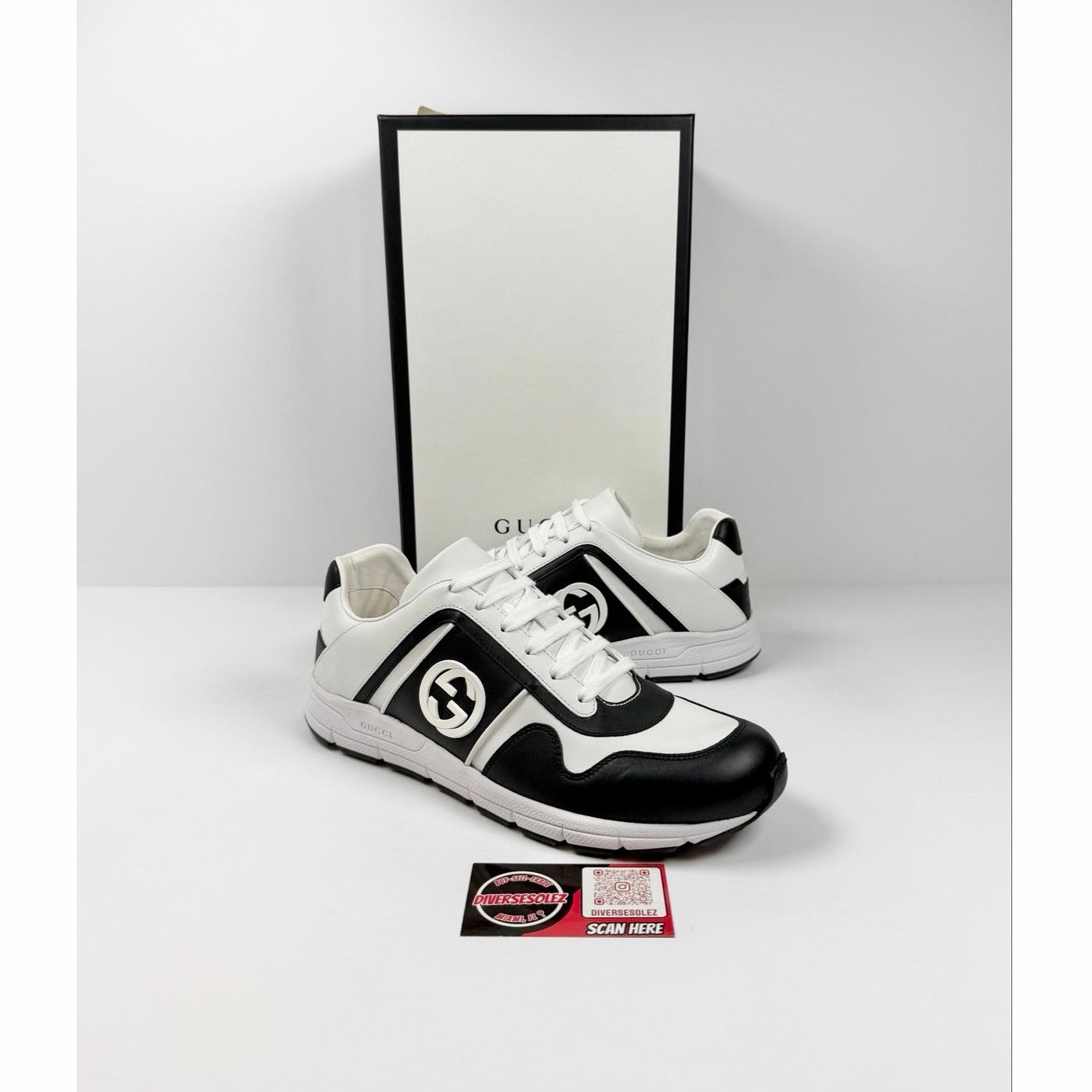 Gucci 703033 BLACK CANVAS RED GREEN GG LOGO SNEAKERS 9.5  display picture 3