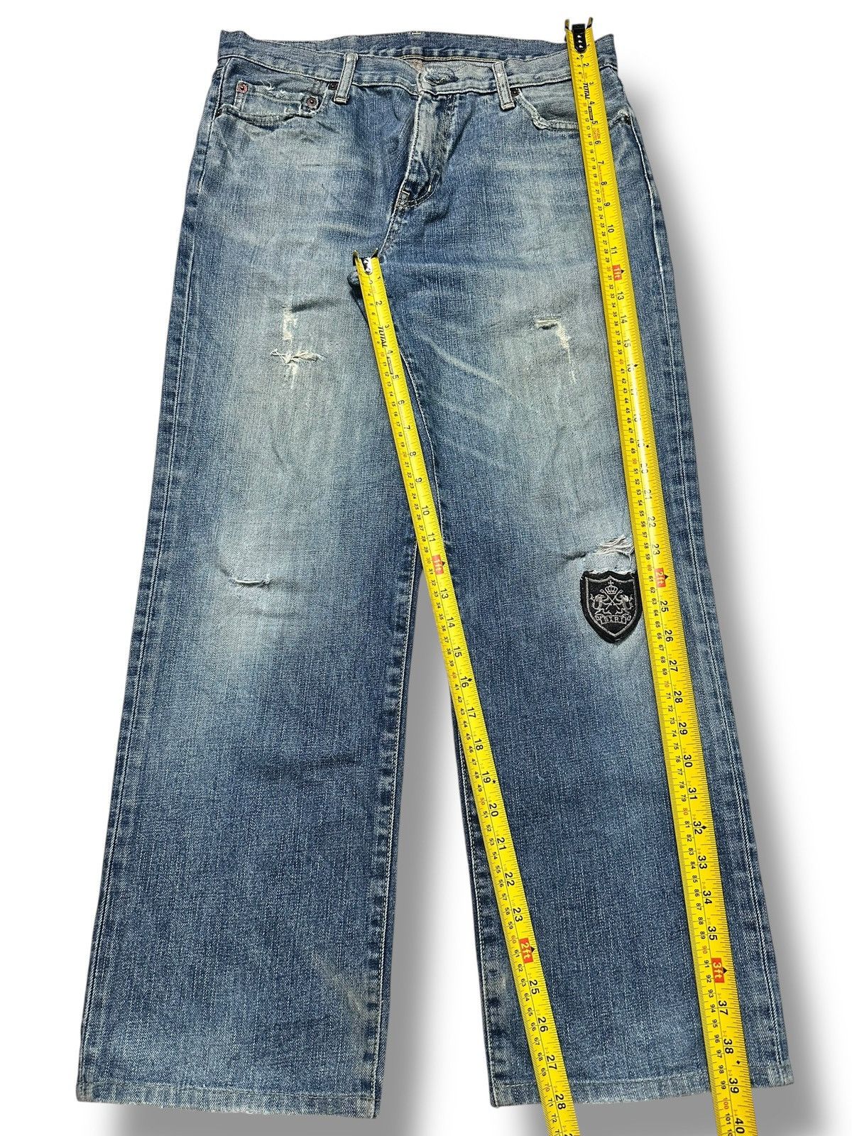 Uniqlo Uniqlo Vintage Distressed With Patches & Baggy Loose Faded Size US 33 - 14 Thumbnail