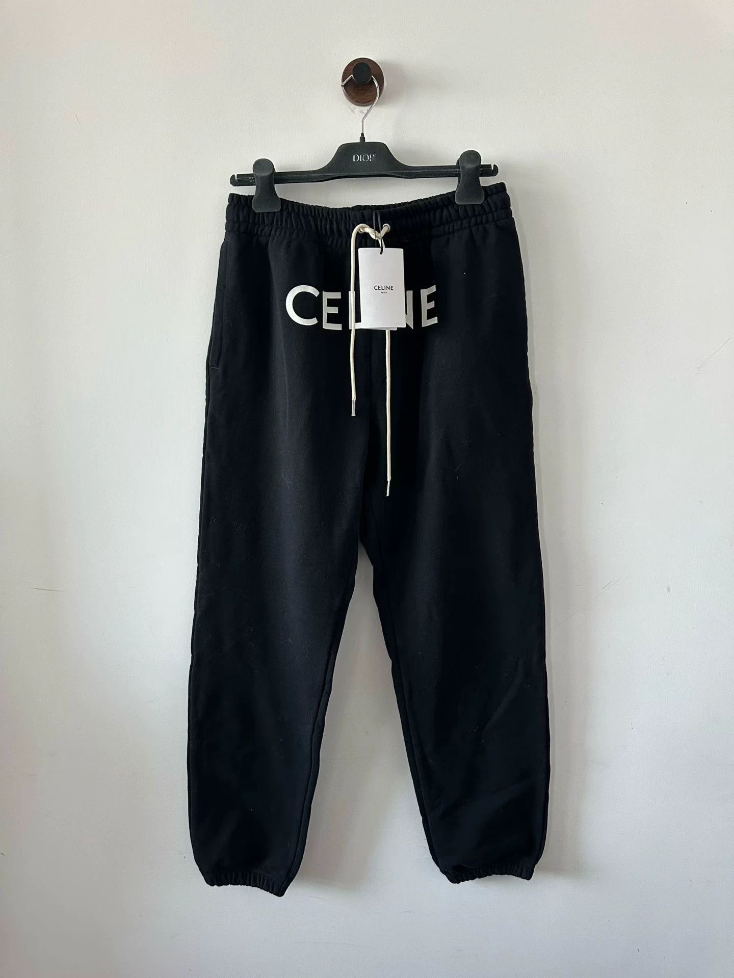 Celine CELINE Black Large Logo Sweatpants L Size 28" / US 6 / IT 42 - 1 Thumbnail
