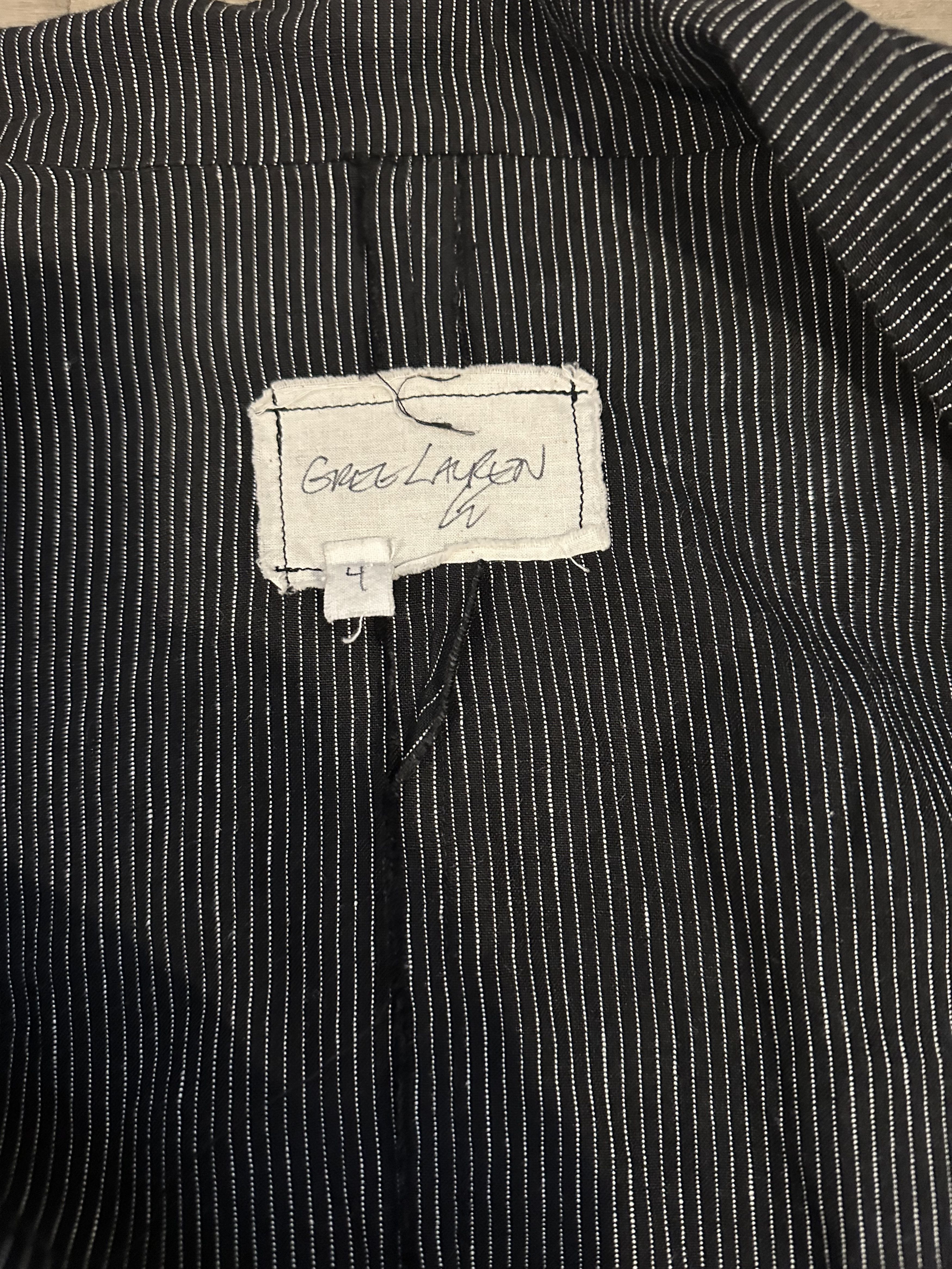 Greg Lauren Black microstripe suspender dickens Size 46R - 3 Thumbnail