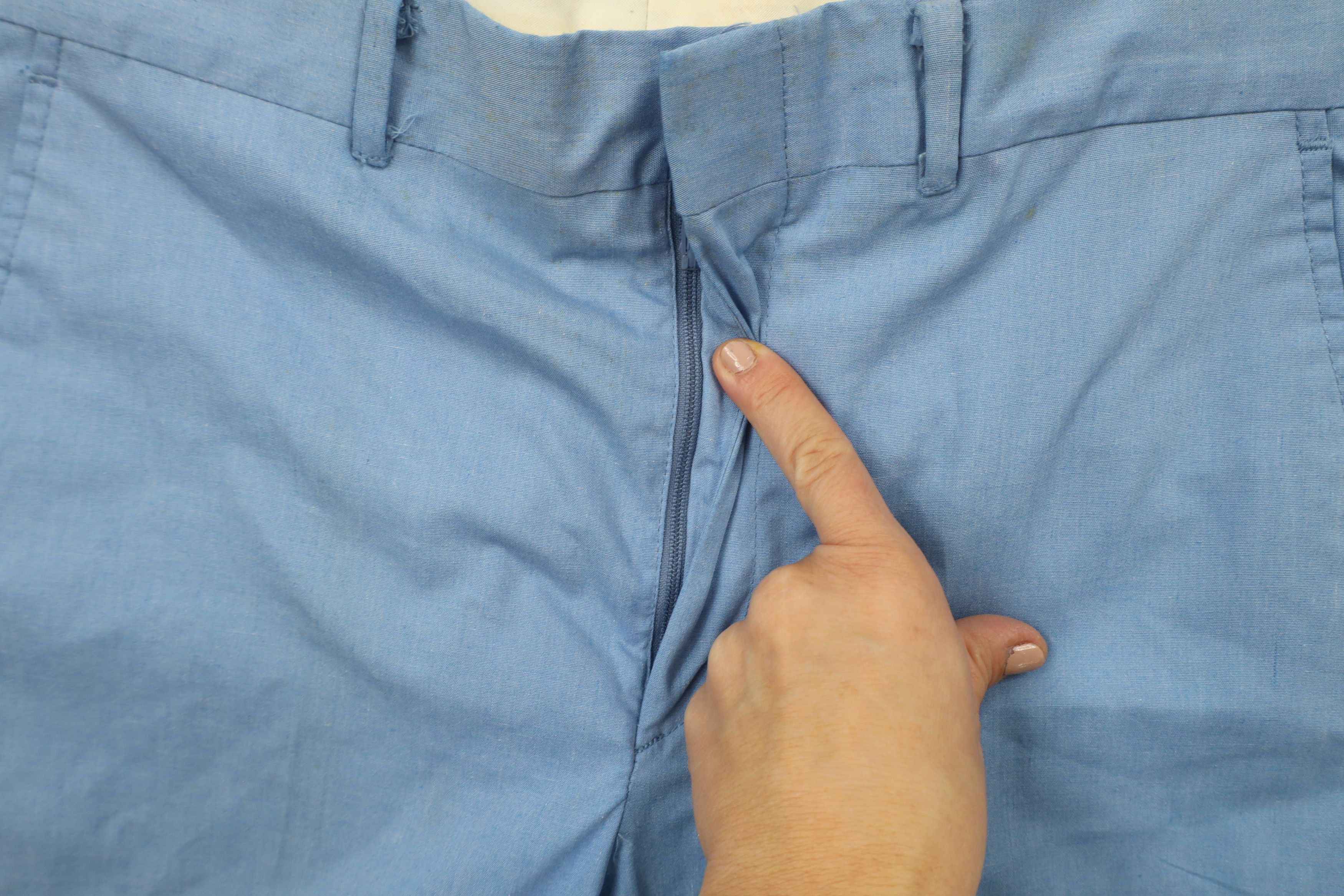 Vintage Vintage 70s Streetwear Chambray Wide Leg Chino Pants Blue Size US 30 / EU 46 - 8 Thumbnail