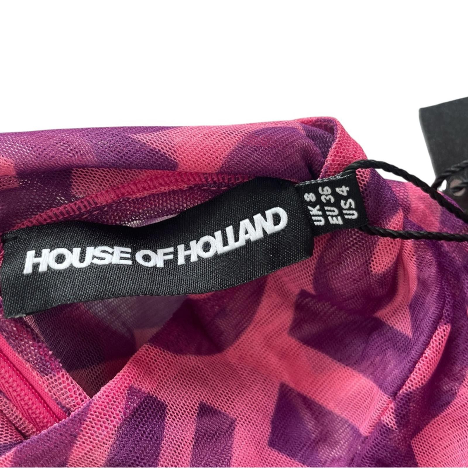 House Of Holland House of Holland Pink Logo Mesh Long Sleeve Top BNWT Size S / US 4 / IT 40 - 4 Thumbnail