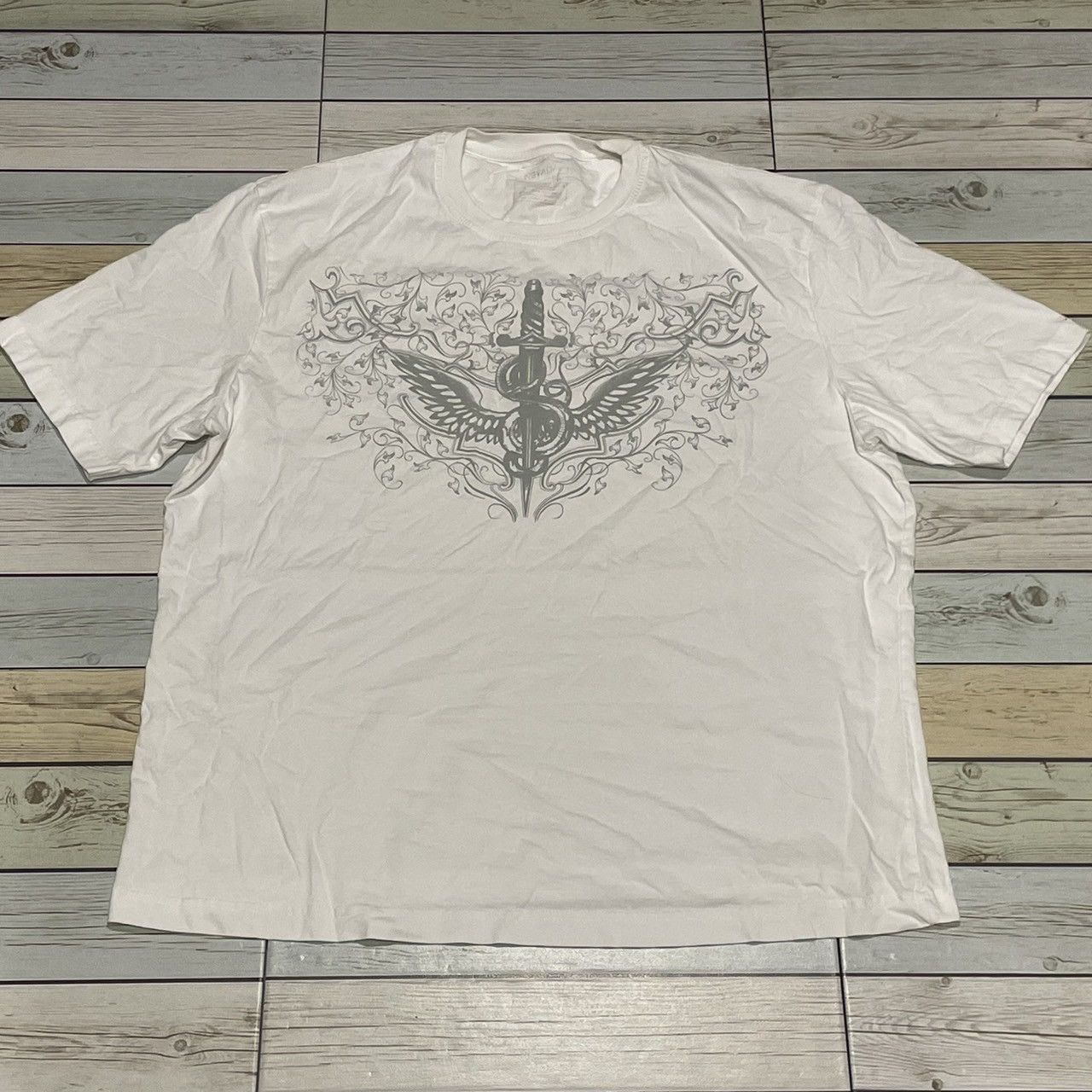 Affliction × Ed Hardy × Tapout Rare Wings Cross Tee Y2K Affliction Style Size US XL / EU 56 / 4 - 1 Thumbnail