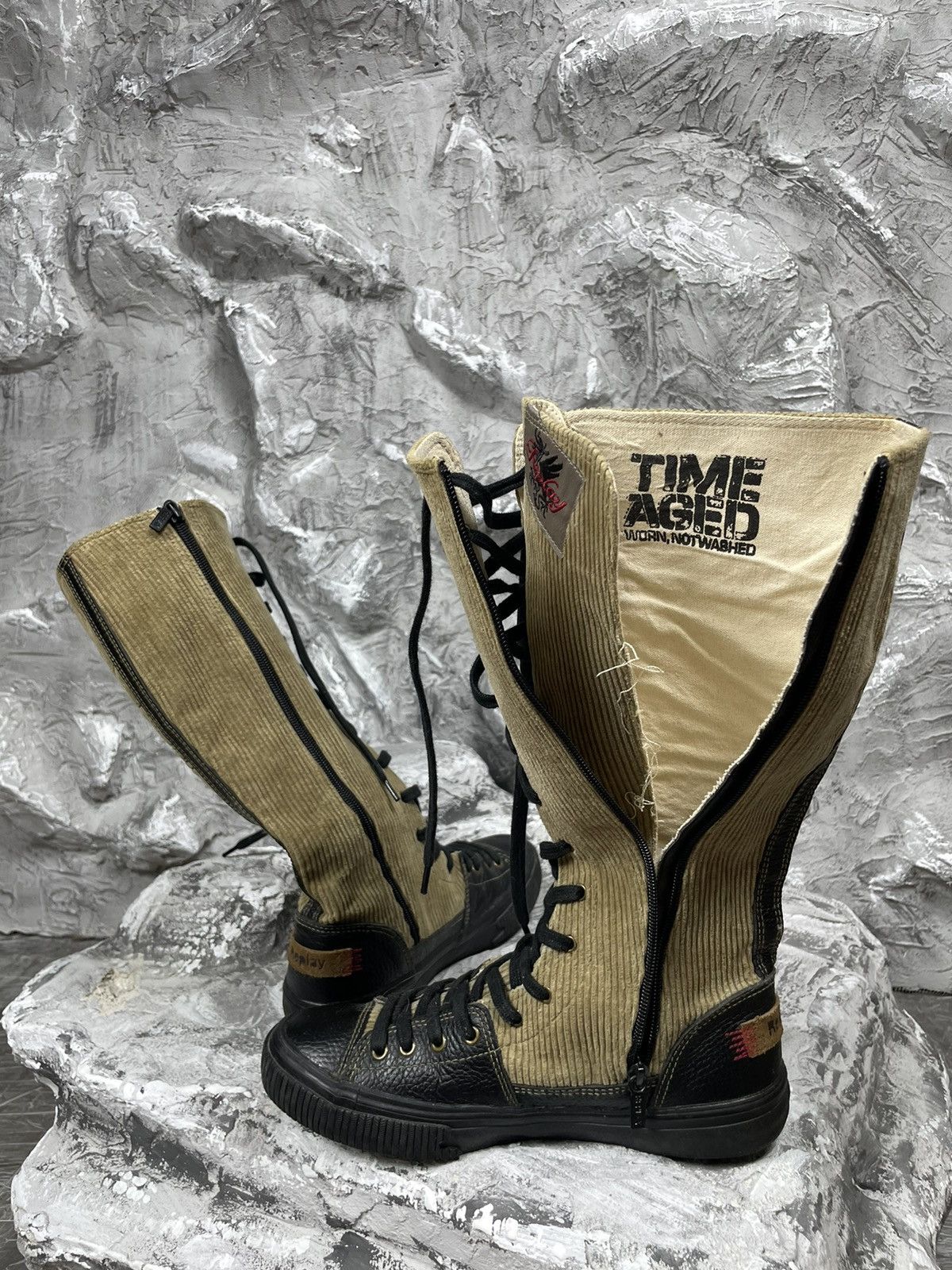 Hysteric Glamour × Japanese Brand 2000s Vintage Grunge Y2K High Dragon Logo Zip Shoes Size US 8 / IT 38 - 15 Thumbnail