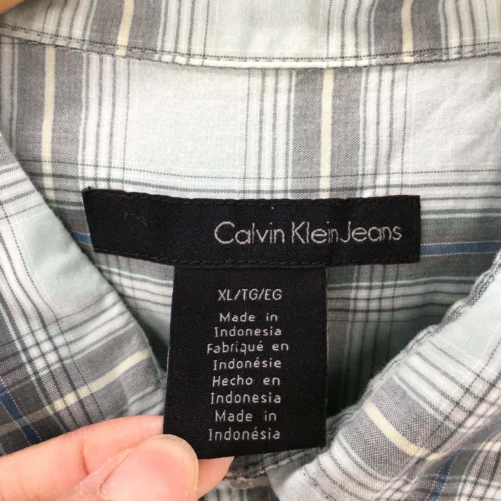 Vintage Calvin Klein Jeans Shirt Mens XL Blue Cotton Button-Up Long Sleeve Shirt Size US XL / EU 56 / 4 - 7 Thumbnail
