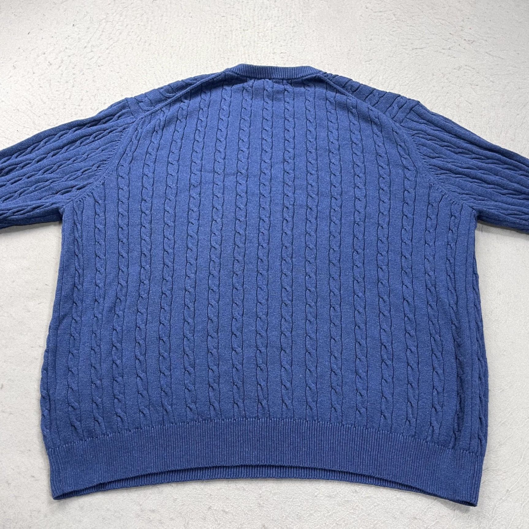 Brooks Brothers Brooks Brothers Sweater Mens 2XL Blue 100% Supima Cotton Cable Knit Crewneck Size US XXL / EU 58 / 5 - 4 Thumbnail