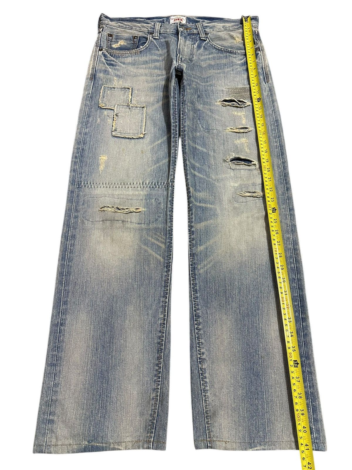 Edwin Edwin XV Exclusive Vintage Faded Wash Distressed Loose Jeans Size US 34 / EU 50 - 13 Thumbnail