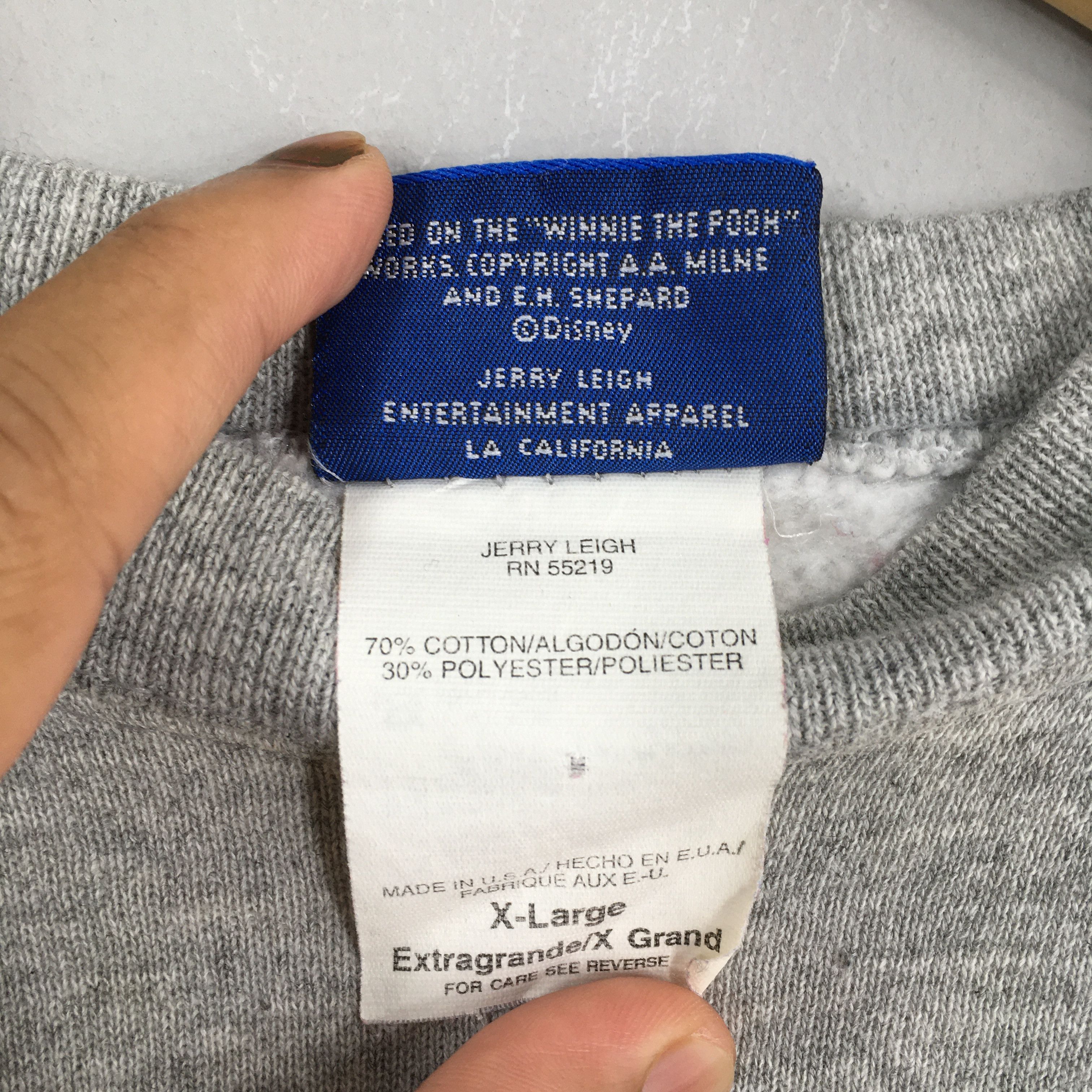 Disney Vintage Winnie The Pooh Disney Gray Sweatshirt XLarge Size US XL / EU 56 / 4 - 7 Thumbnail