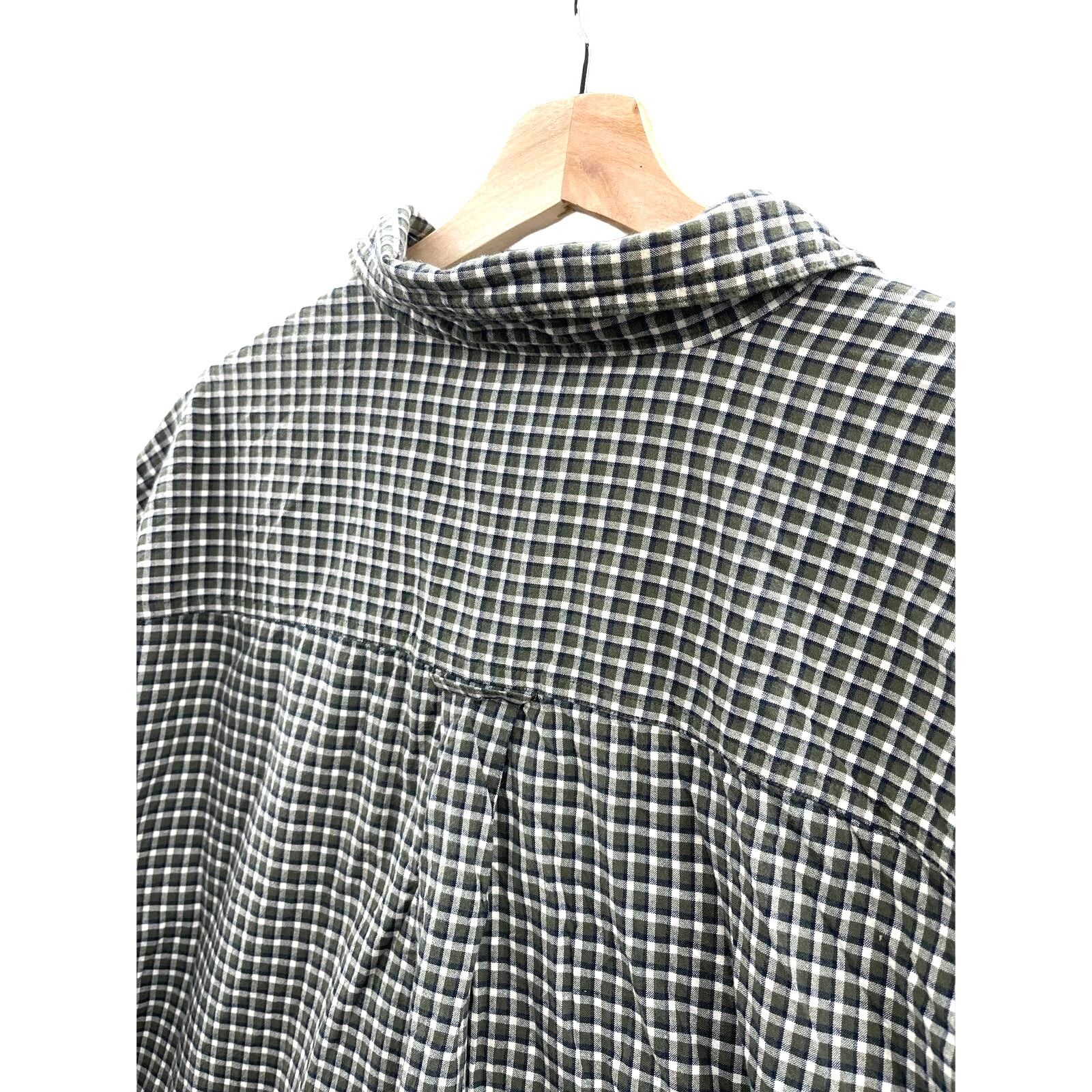Vintage × Woolrich Woolen Mills Woolrich Men's Green Micro Check Button Down L/S Shirt Size US XL / EU 56 / 4 - 6 Thumbnail