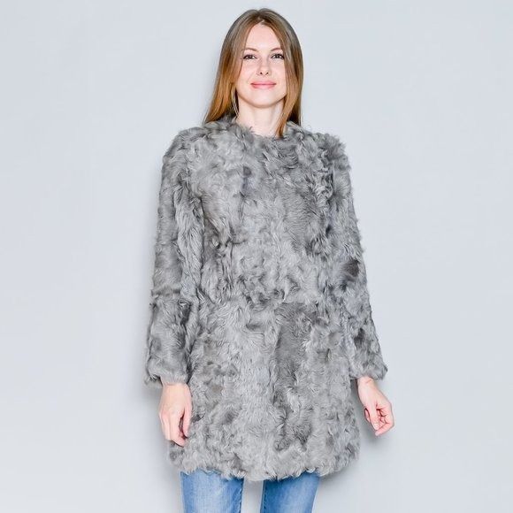 Vintage 440. VINTAGE 1970s Gray Genuine Sheepskin Fur Jacket Small Size S / US 4 / IT 40 - 1 Thumbnail