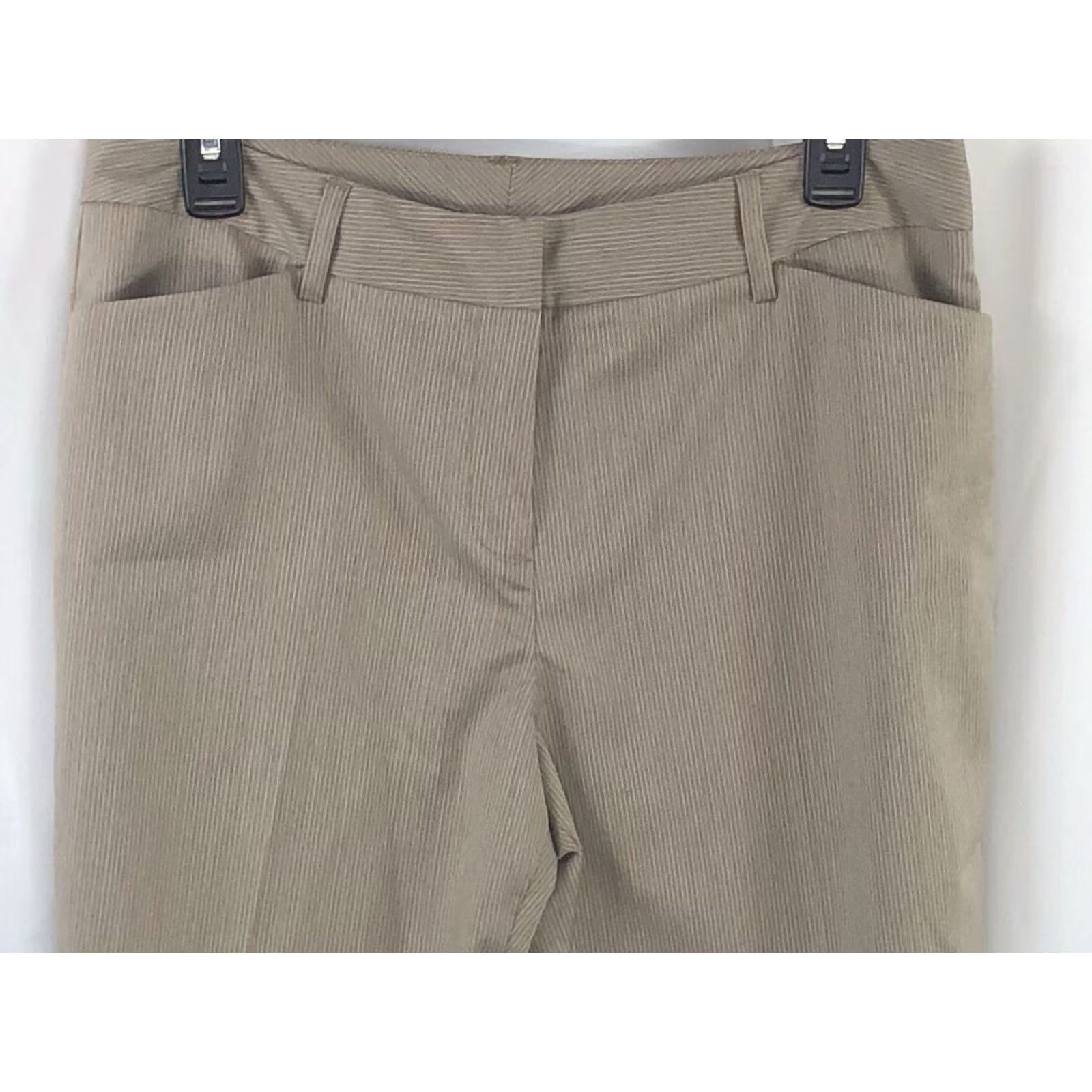 Vintage AB Studio Cropped Pants 6 Lt Brown Stripe 31"W midrise career business Womens Size 28" / US 6 / IT 42 - 4 Thumbnail