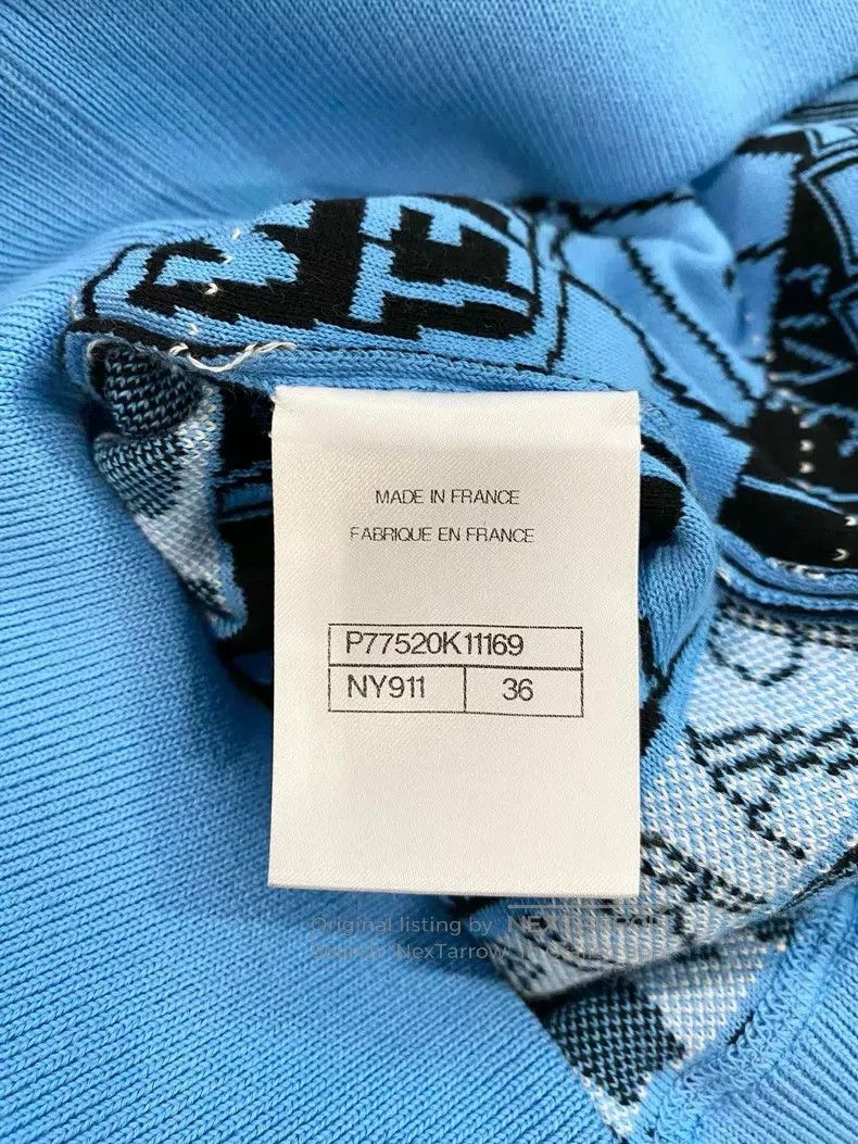 Chanel Chanel 24A High-end Handicraft Workshop Blue Letter Graffi Size XS / US 0-2 / IT 36-38 - 7 Thumbnail