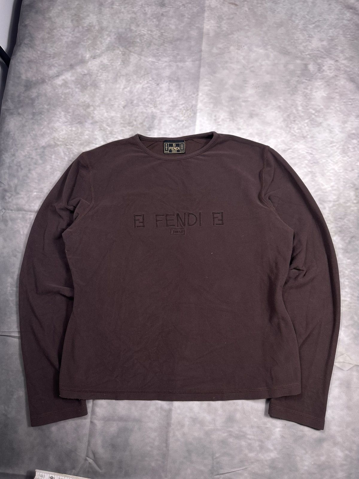 Fendi Vintage Fendi Jeans Long Sleeve Stretchable Shirt Size XL / US 12-14 / IT 48-50 - 1 Thumbnail