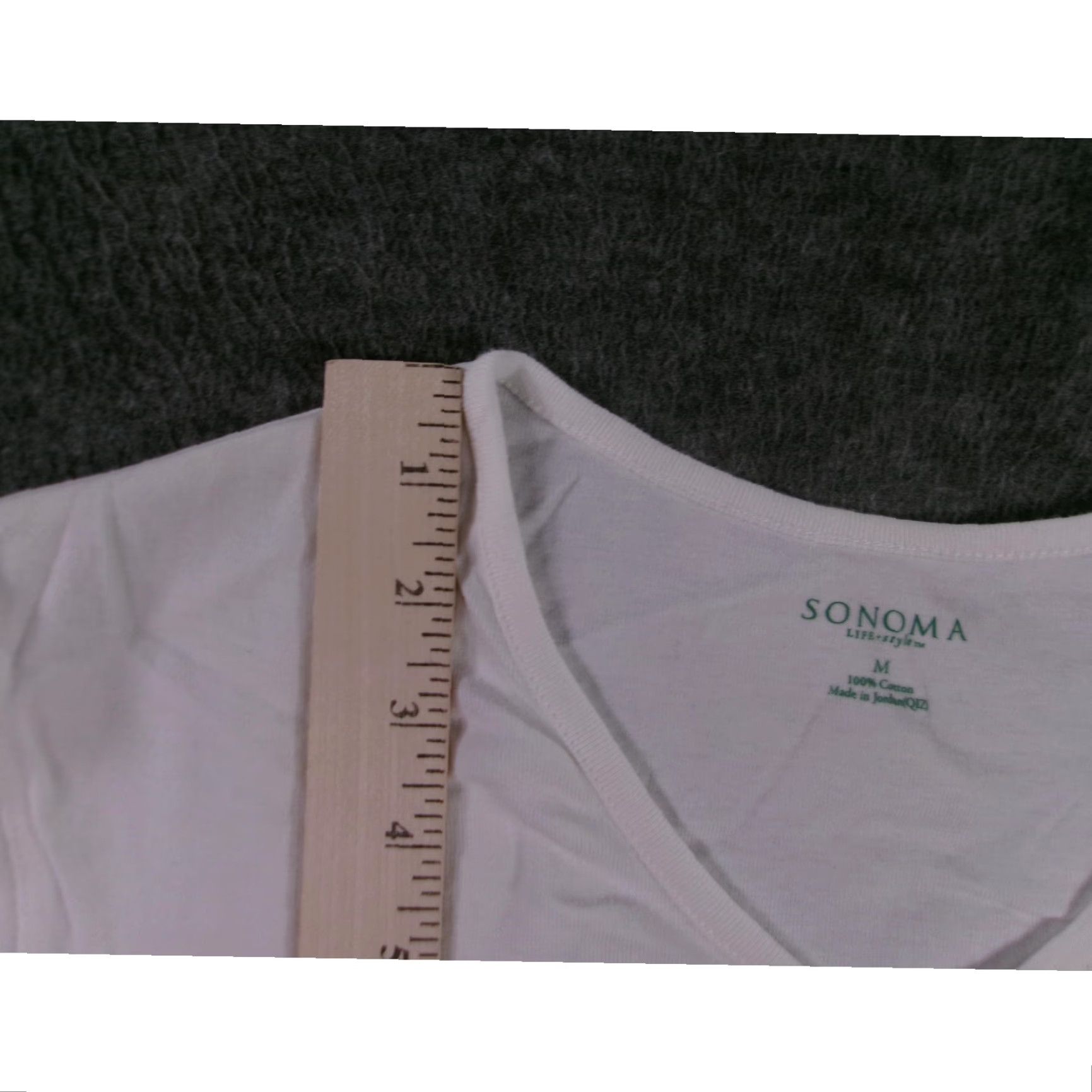Vintage SONOMA Women White V-Neck T-Shirt Basic Shirt Short Sleeve 100% Cotton Comfortable Everyday Classic Size M / US 6-8 / IT 42-44 - 4 Thumbnail