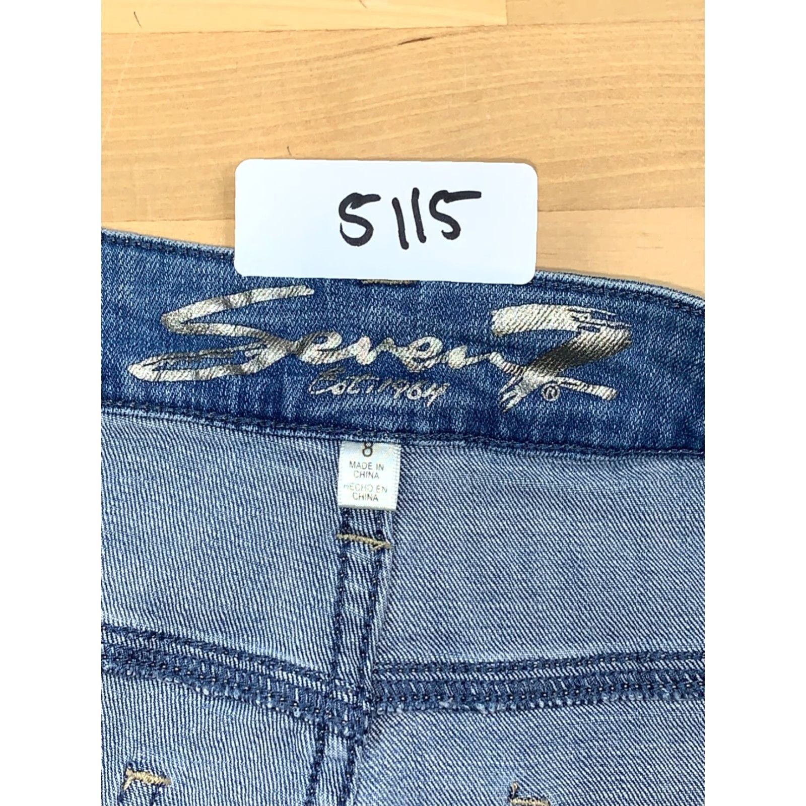 Vintage Seven7 Womens Jeans Slim Straight Blue Size 8 Distress 5115 Denim Mid Rise 30 In Inseam Regular Size 30" / US 8 / IT 44 - 5 Thumbnail