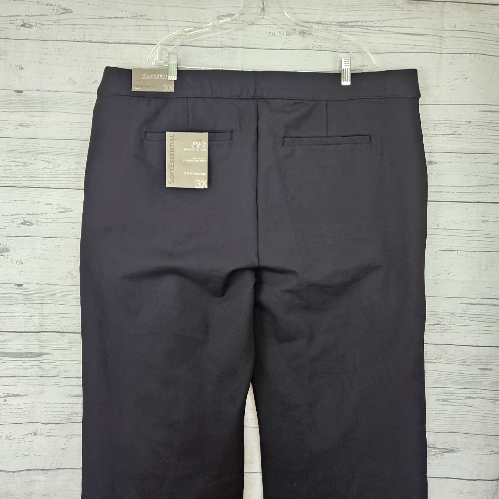 Soft Surroundings VINTAGE? No — Soft Surroundings Womens Pull On Ponte Pants Black 3X Wide-Leg High Rise Dress Pants Size 40" / US 18 - 4 Thumbnail